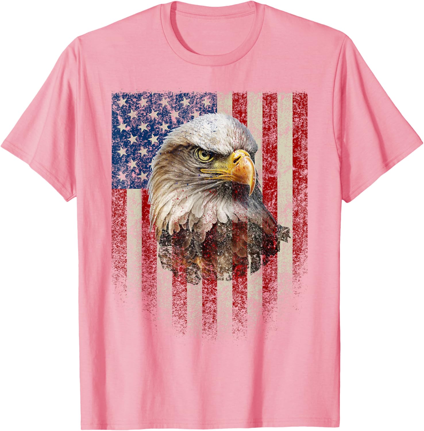 American Flag Bald Eagle T-Shirt Patriotic Red White Blue Apparel - 19