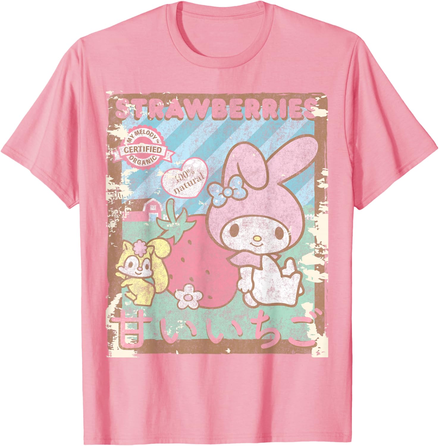 My Melody Strawberry Picking Short Sleeve T-Shirt for Fun Farm Days - 5