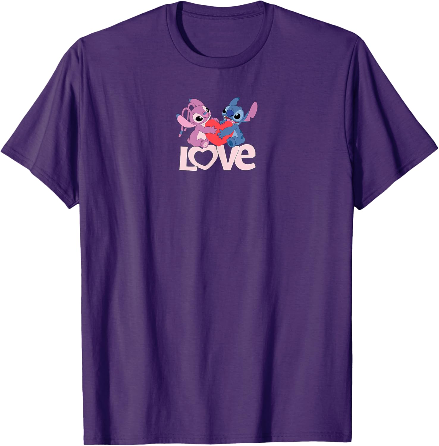 Cute Amazon Essentials Stitch and Angel Love Valentine's Day T-Shirt - 6