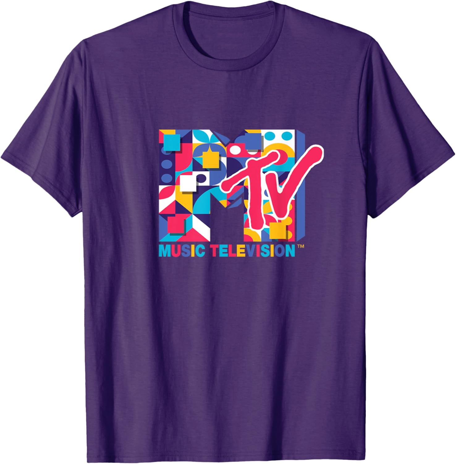 Colorful MTV Logo Geometric Symbols T-Shirt by Mademark - Stylish Apparel - 9
