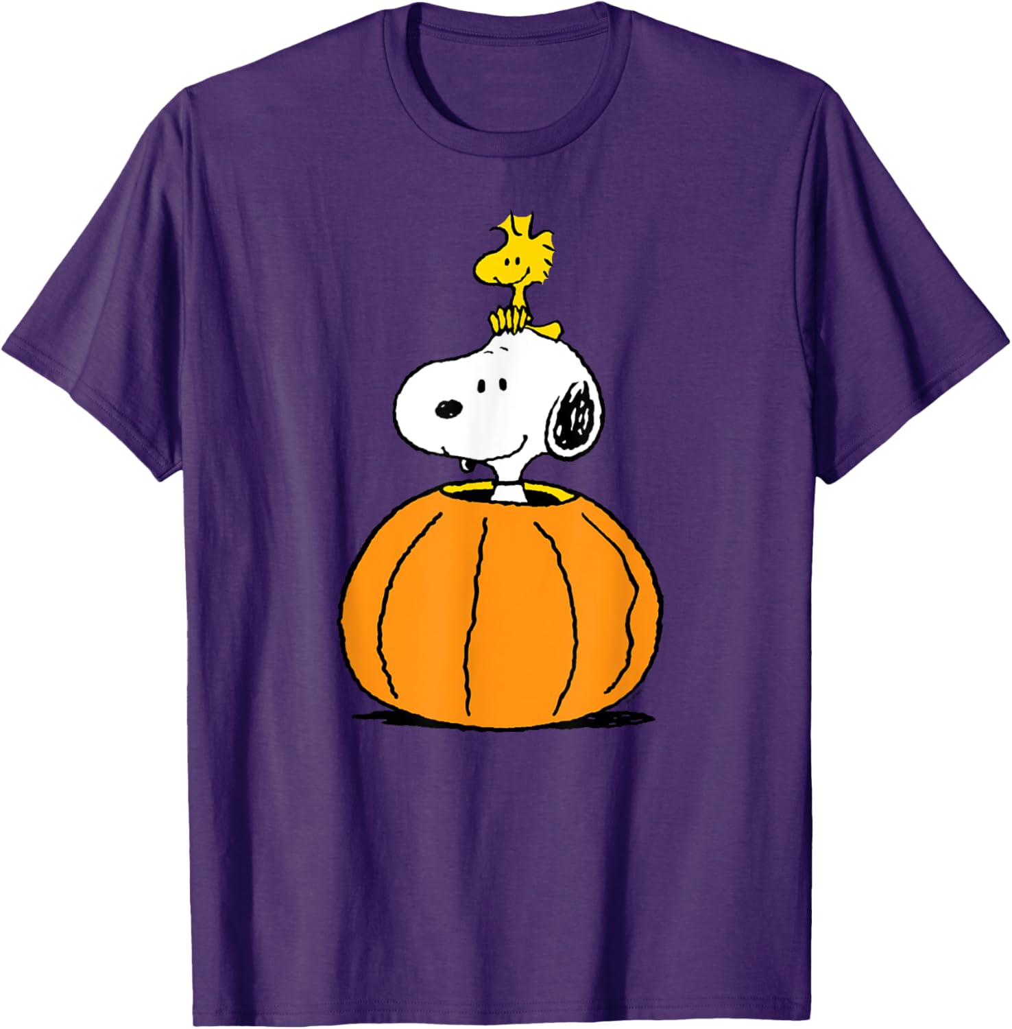 Snoopy Pumpkin T-Shirt with Woodstock Cute Fall Design for Peanuts Fans - 8