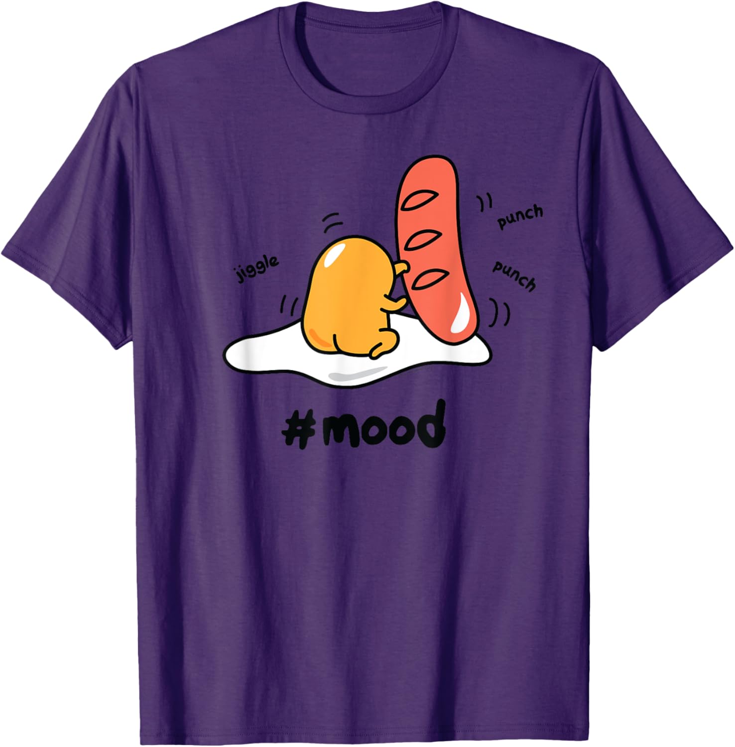 Gudetama Lazy Egg Mood Boxing Punching Hot Dog T-Shirt for Fun Style - 5