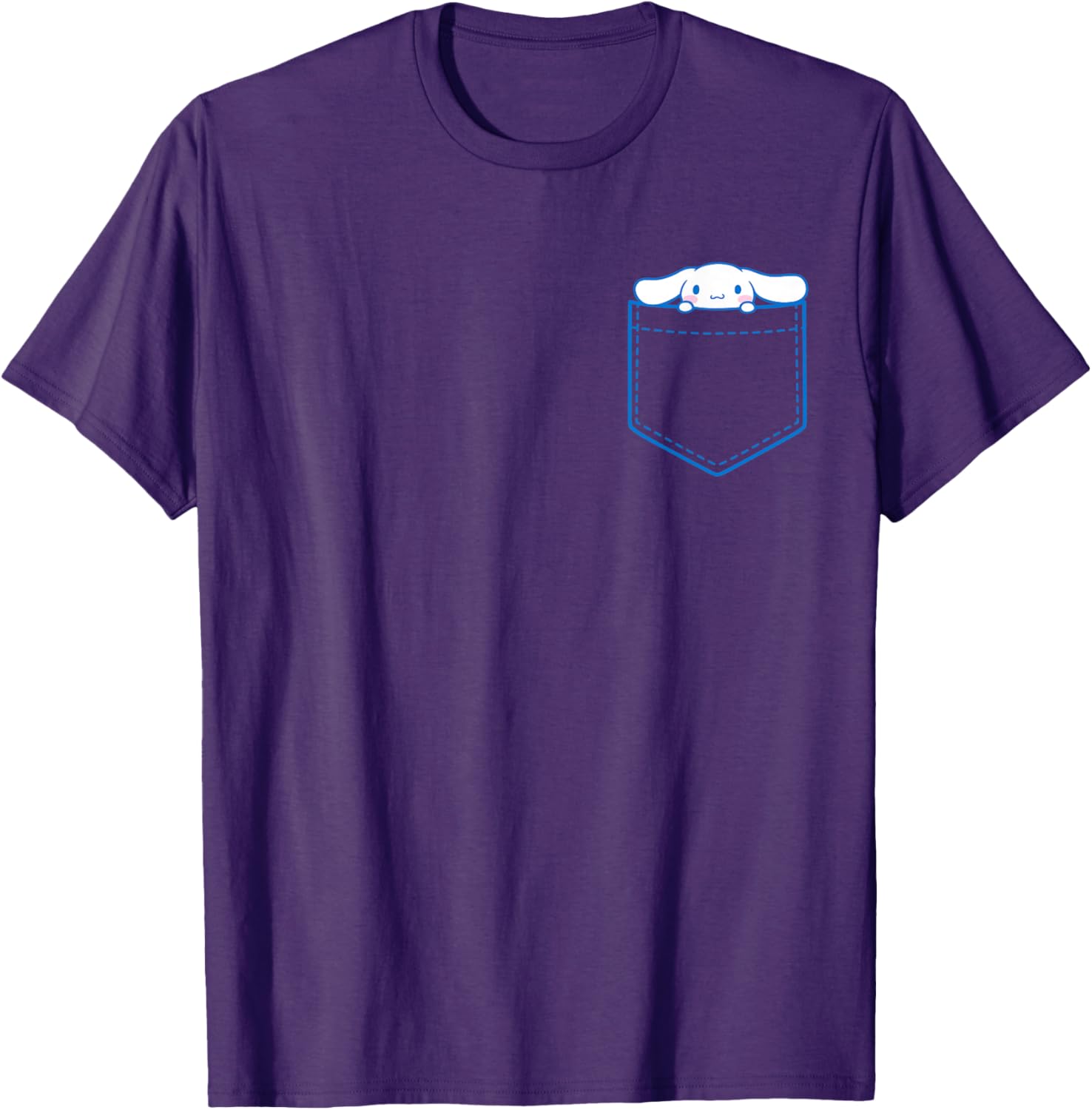 SANRIO Cinnamoroll Short Sleeve Pocket T-Shirt for Adults and Kids in White - 12