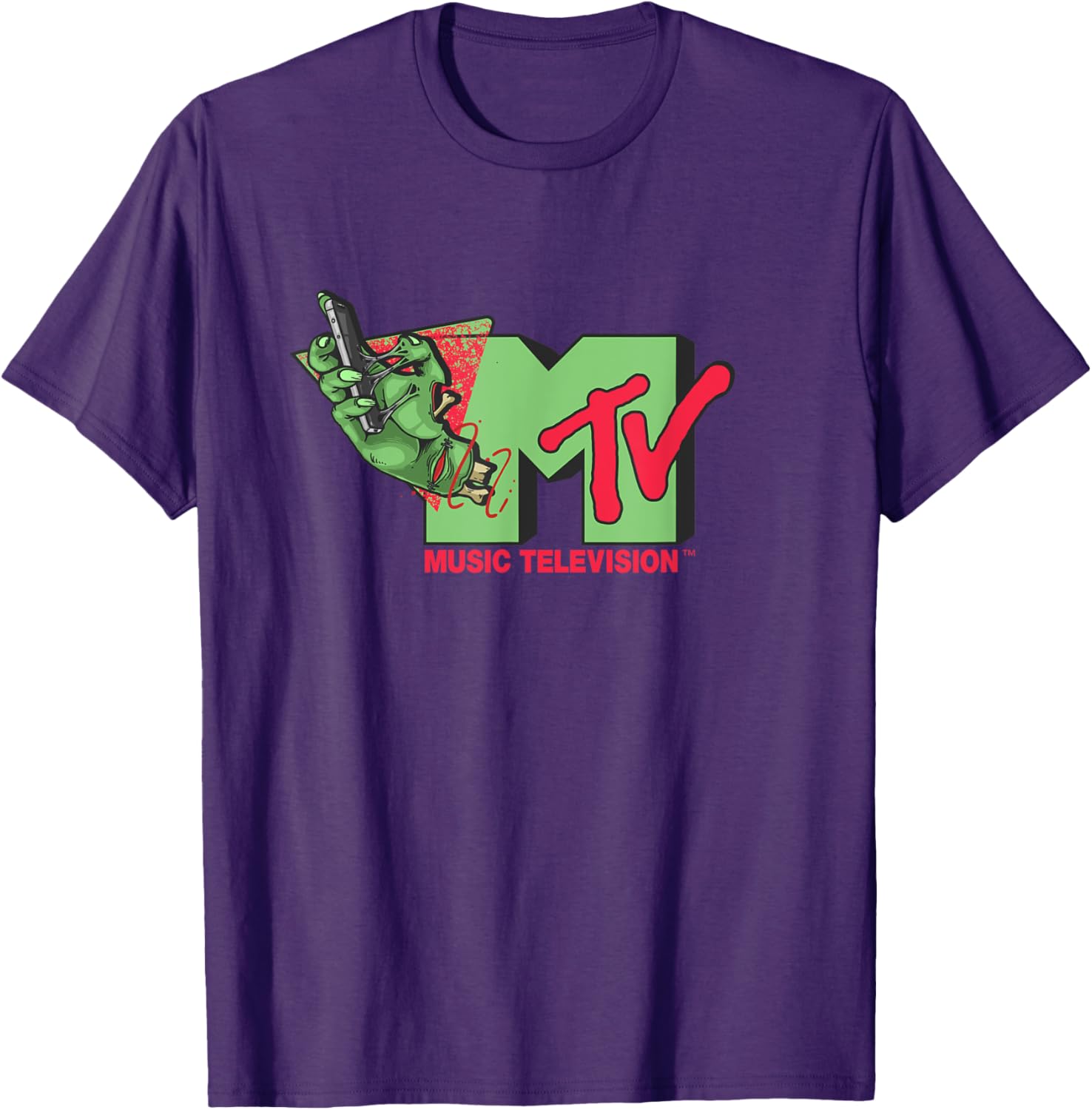 Mademark x MTV Horror Style T-Shirt with Official MTV Logo and Smartphone - 3