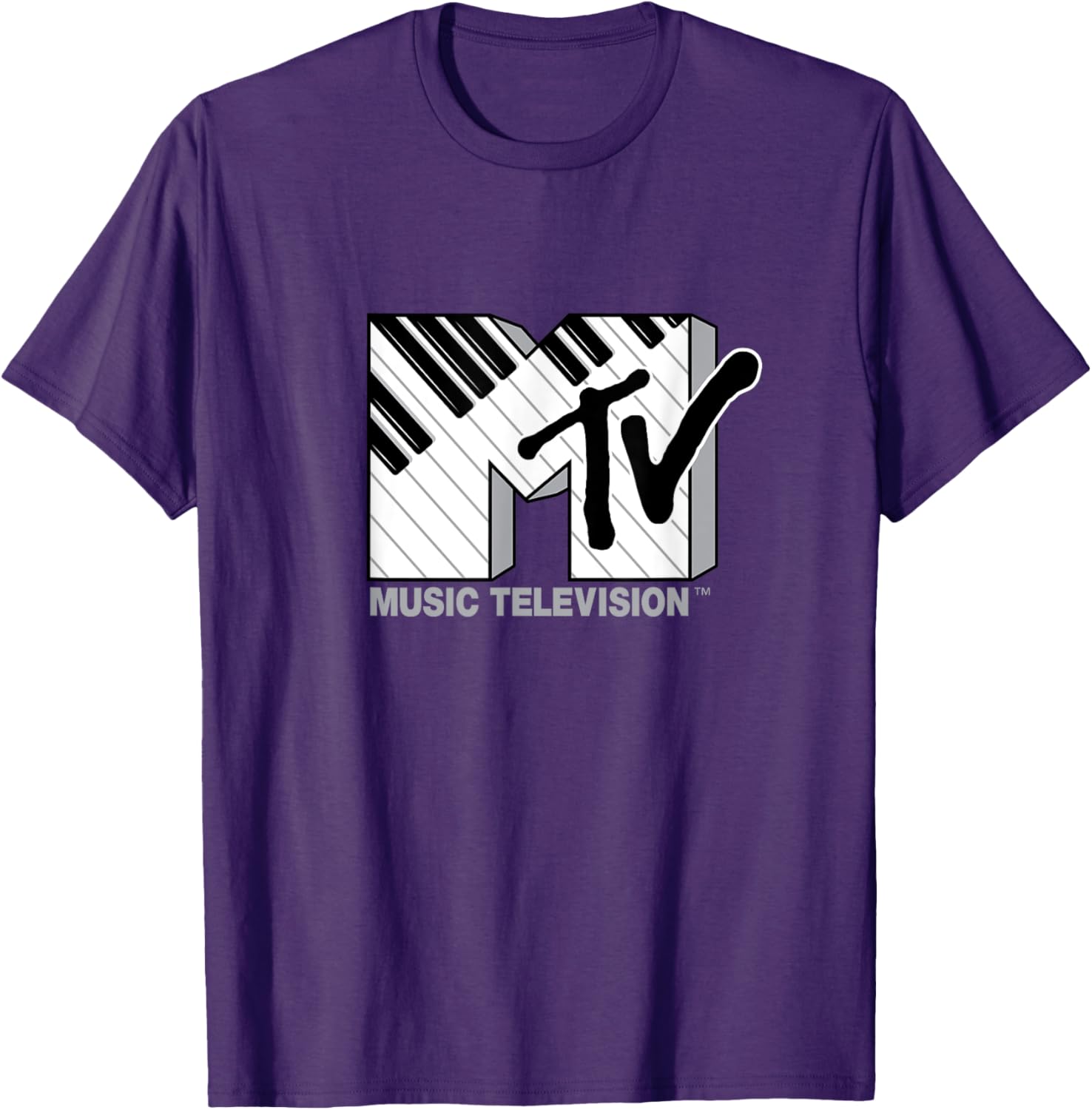 Mademark x MTV Official Logo T-Shirt with Black and White Piano Keys - 1