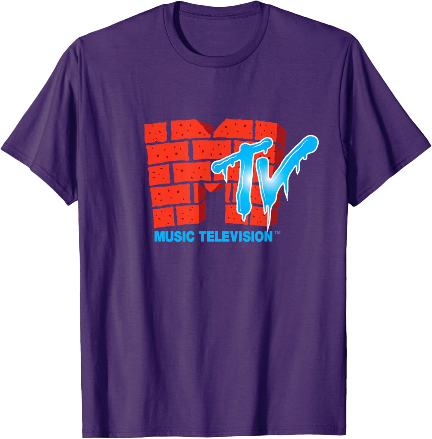 Mademark x MTV Frosty Ice Text T-Shirt with Official MTV Logo - 1