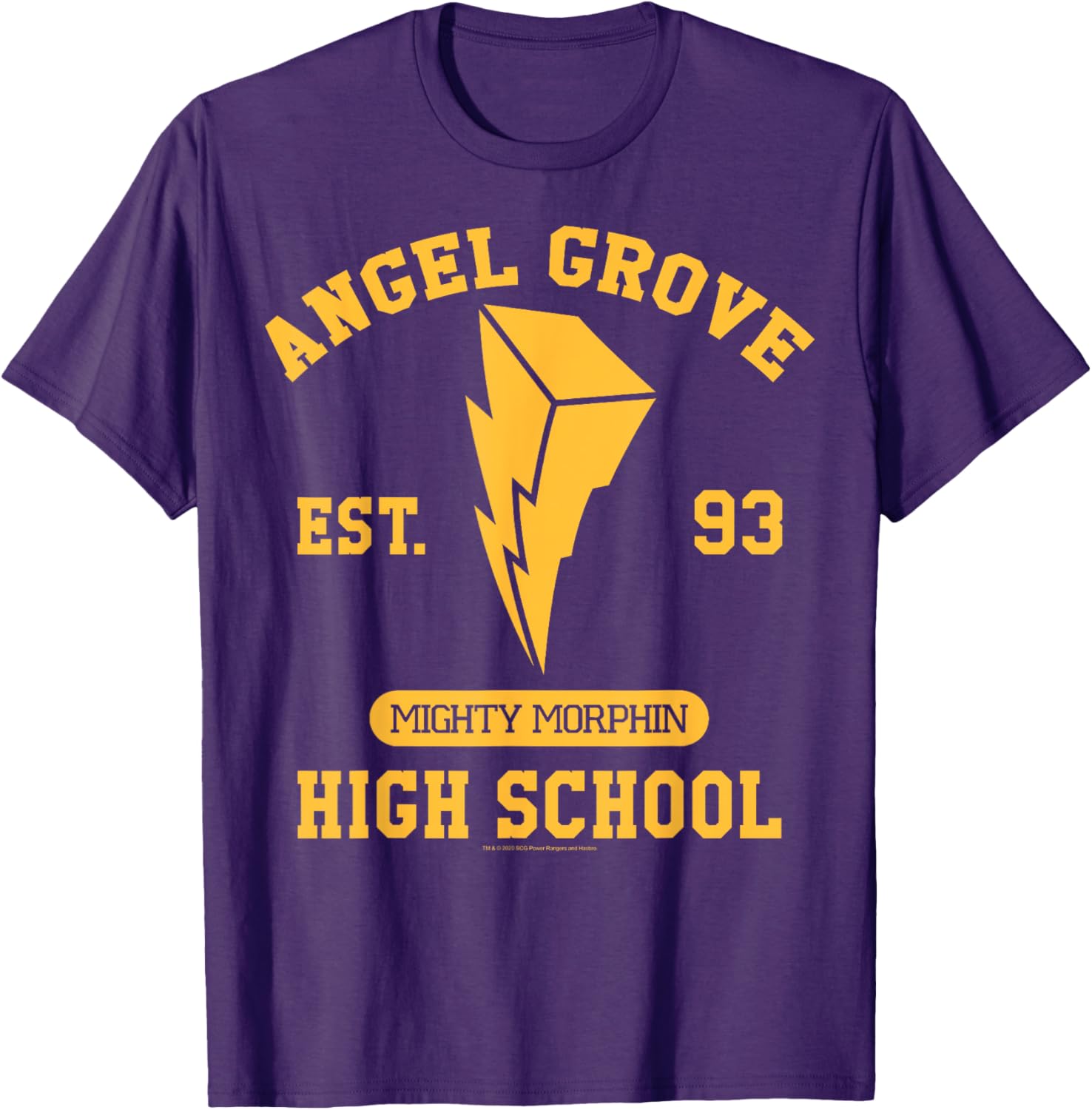 Power Rangers Angel Grove High School Gold T-Shirt - Fun Collegiate Apparel - 12