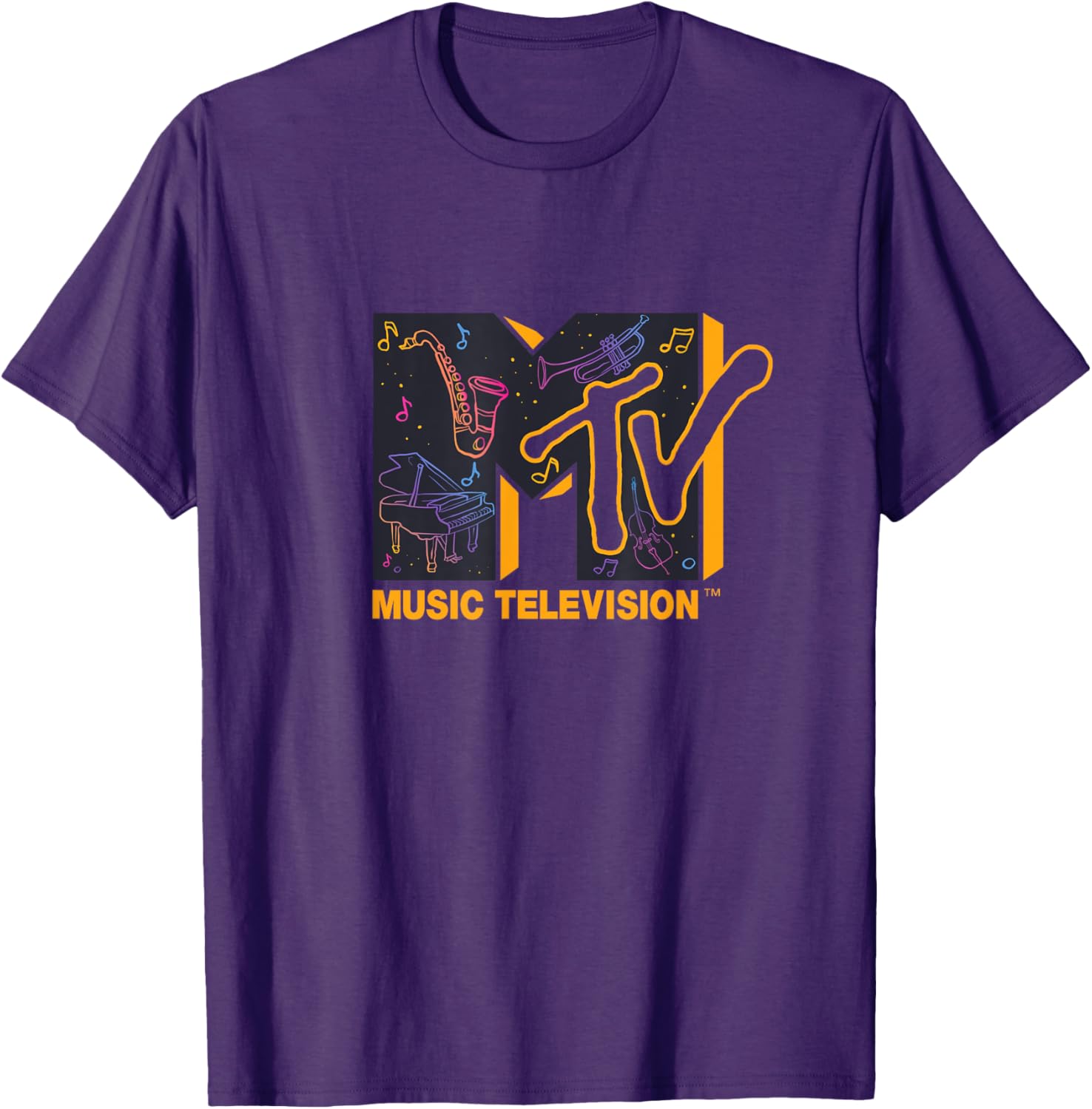 Mademark x MTV Colorful Orchestra Instruments Logo T-Shirt for Music Lovers - 7