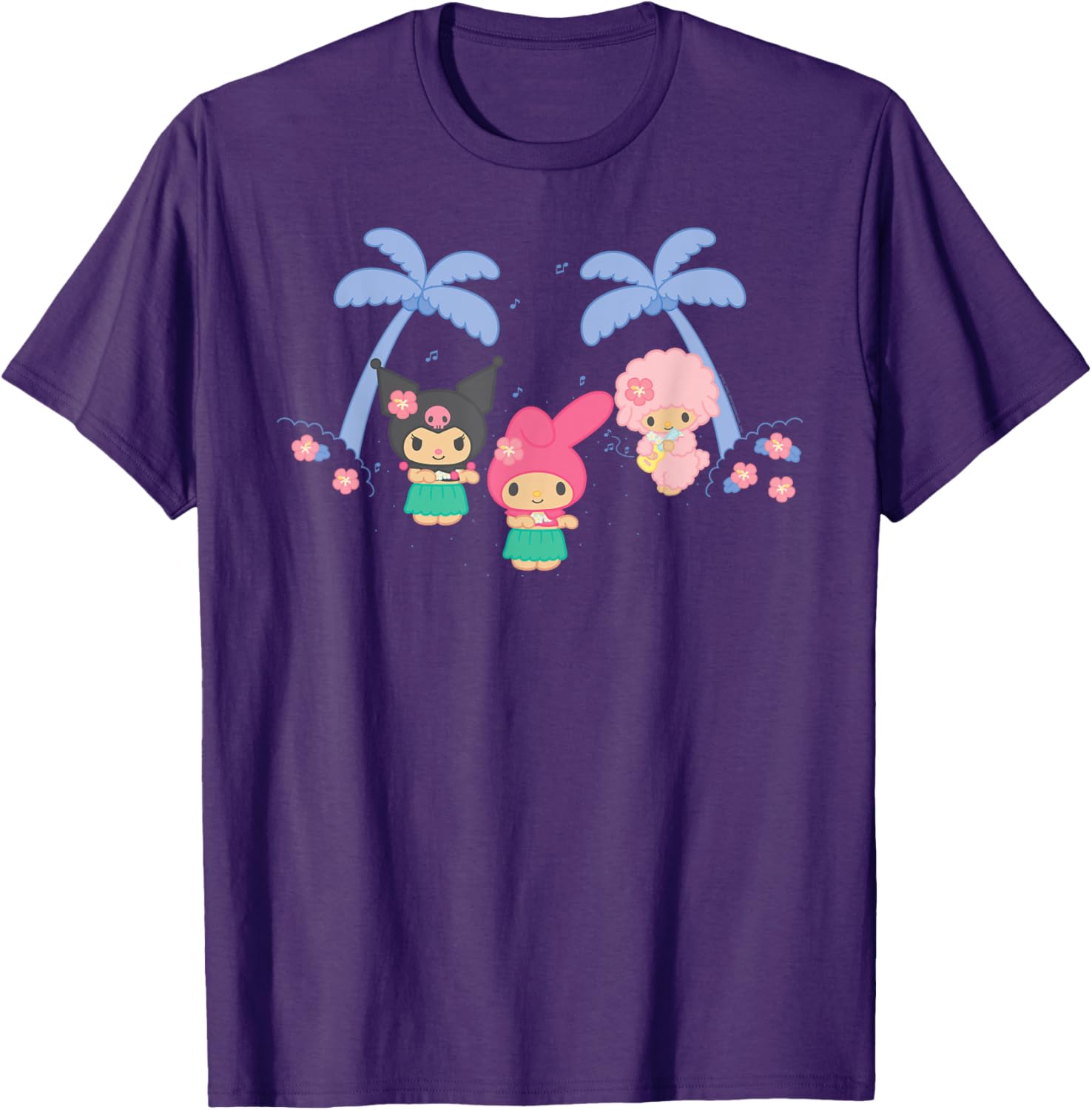 My Melody and Kuromi Tropical Hula T-Shirt for Fun Summer Style - 2
