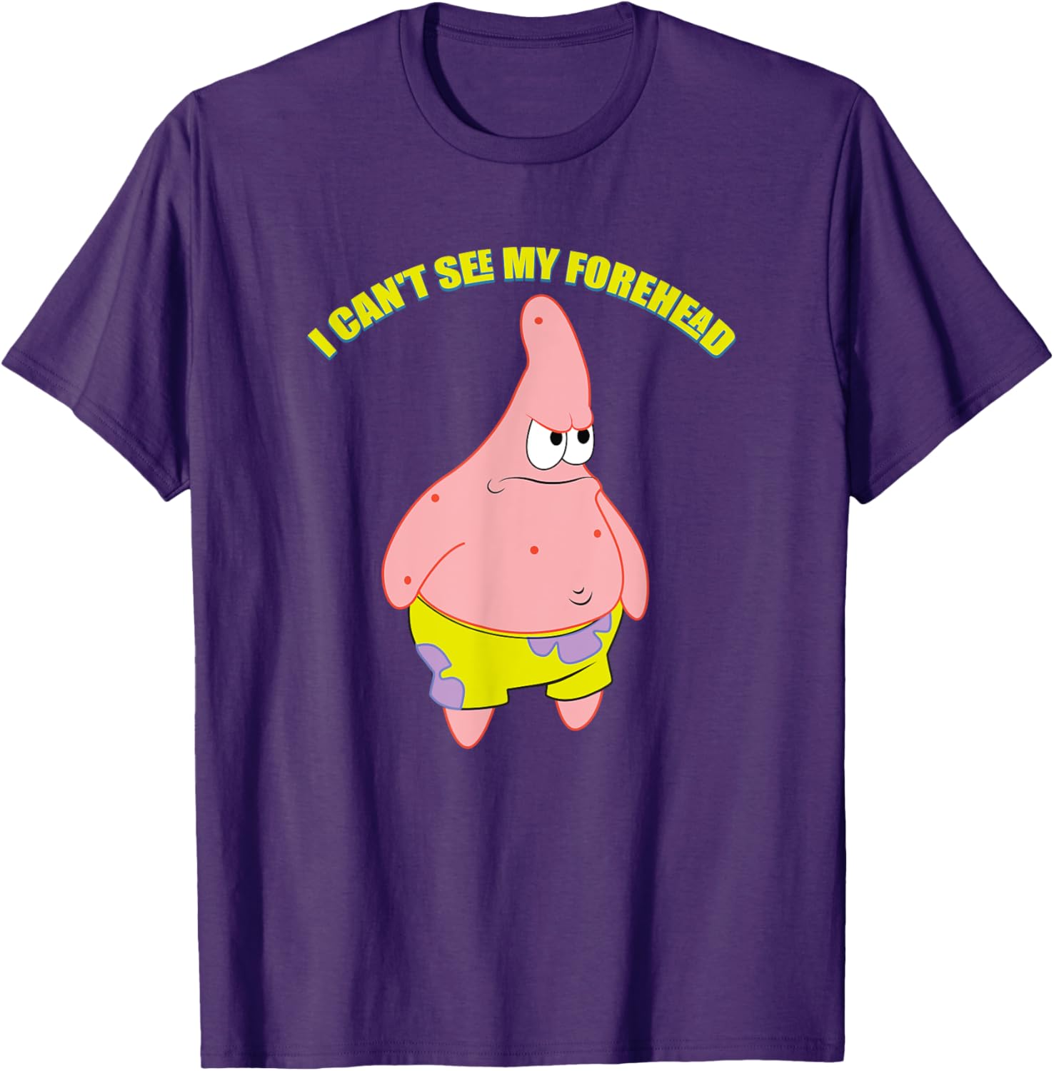 Mademark Patrick Star T-Shirt - Funny I Can't See My Forehead Design - 5