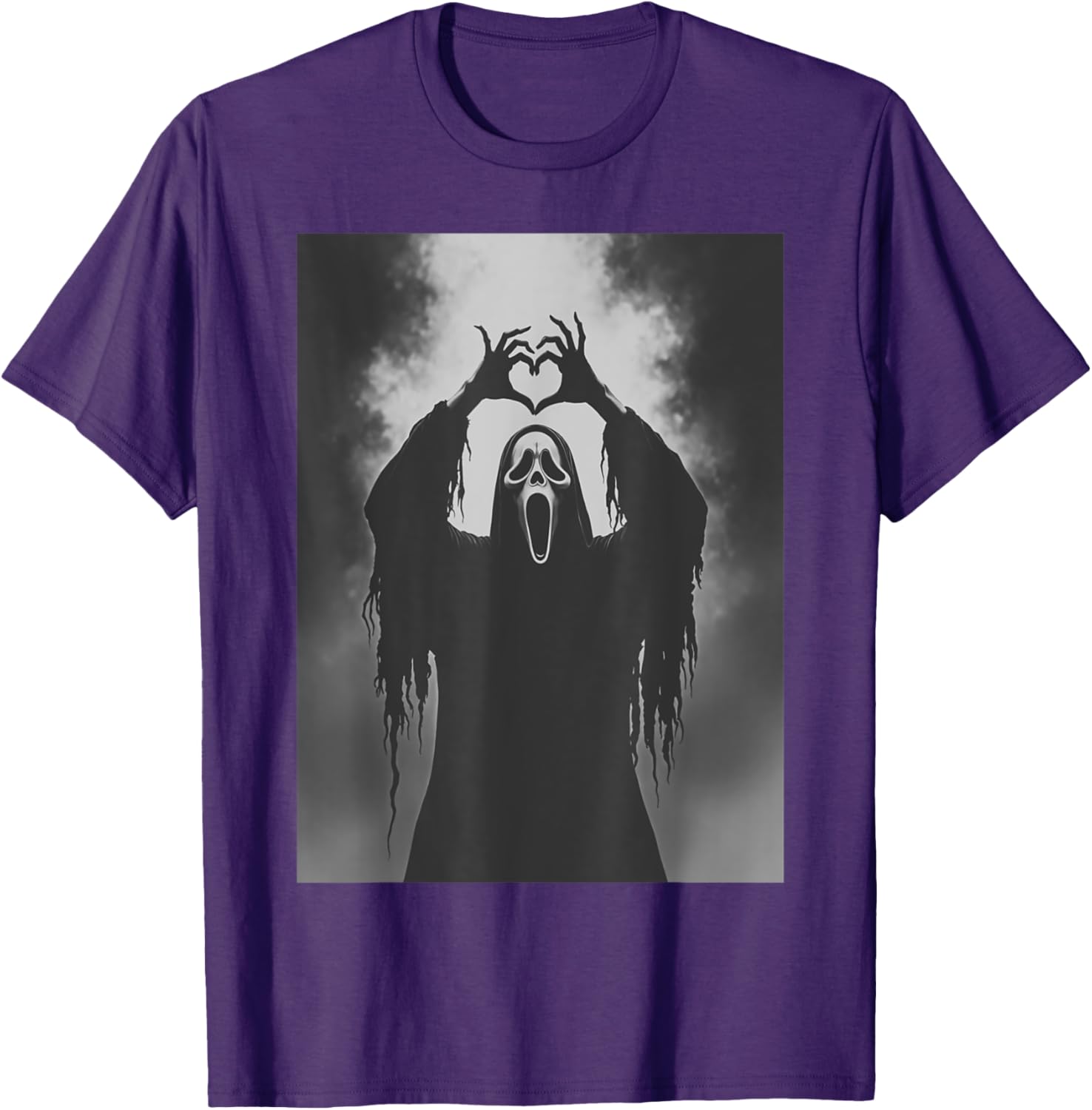 Funny Ghost Hand Heart Sign Halloween T-Shirt for Spooky Costume Fun - 8