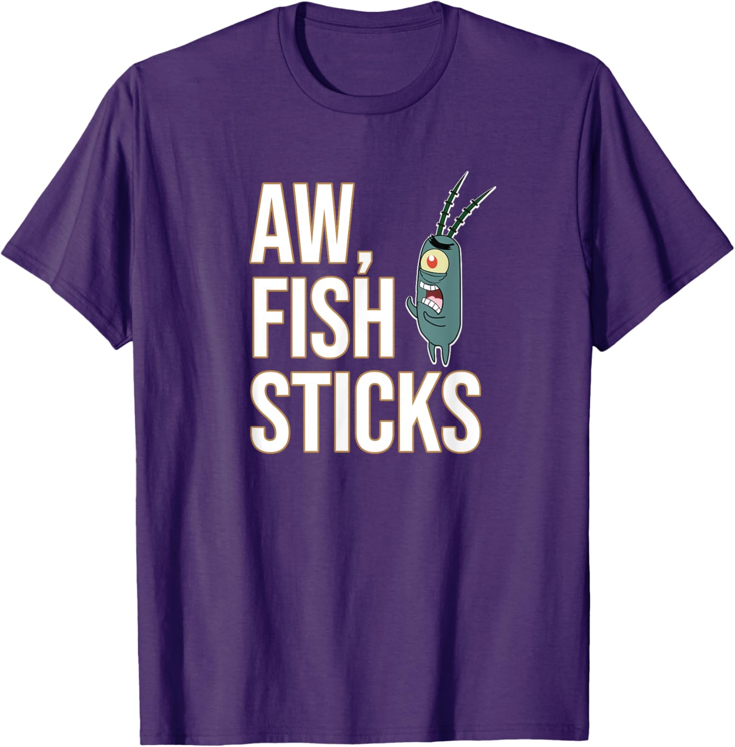 Mademark SpongeBob SquarePants Plankton Aw Fish Sticks T-Shirt for Fans - 2