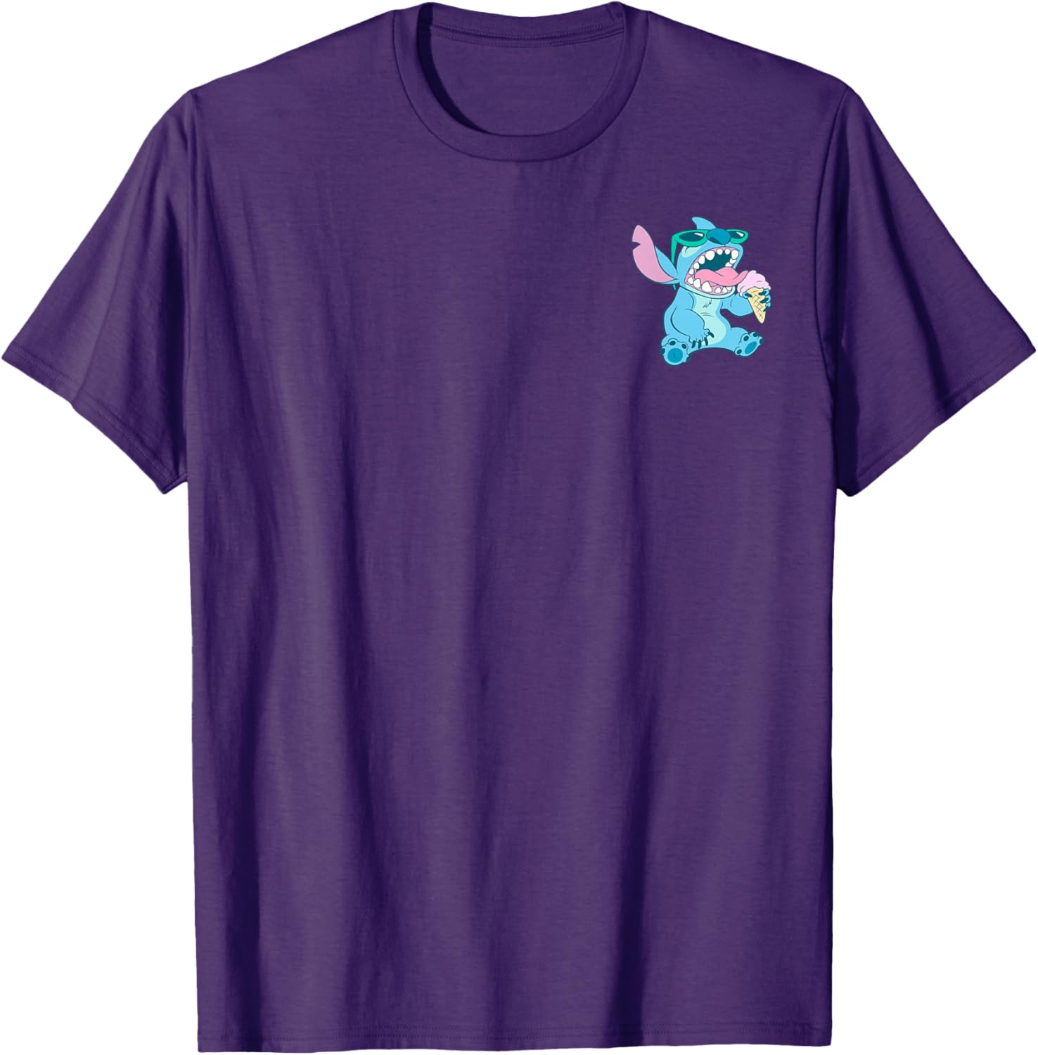 Disney Lilo & Stitch Retro Pocket Logo T-Shirt with Ice Cream Design - 5