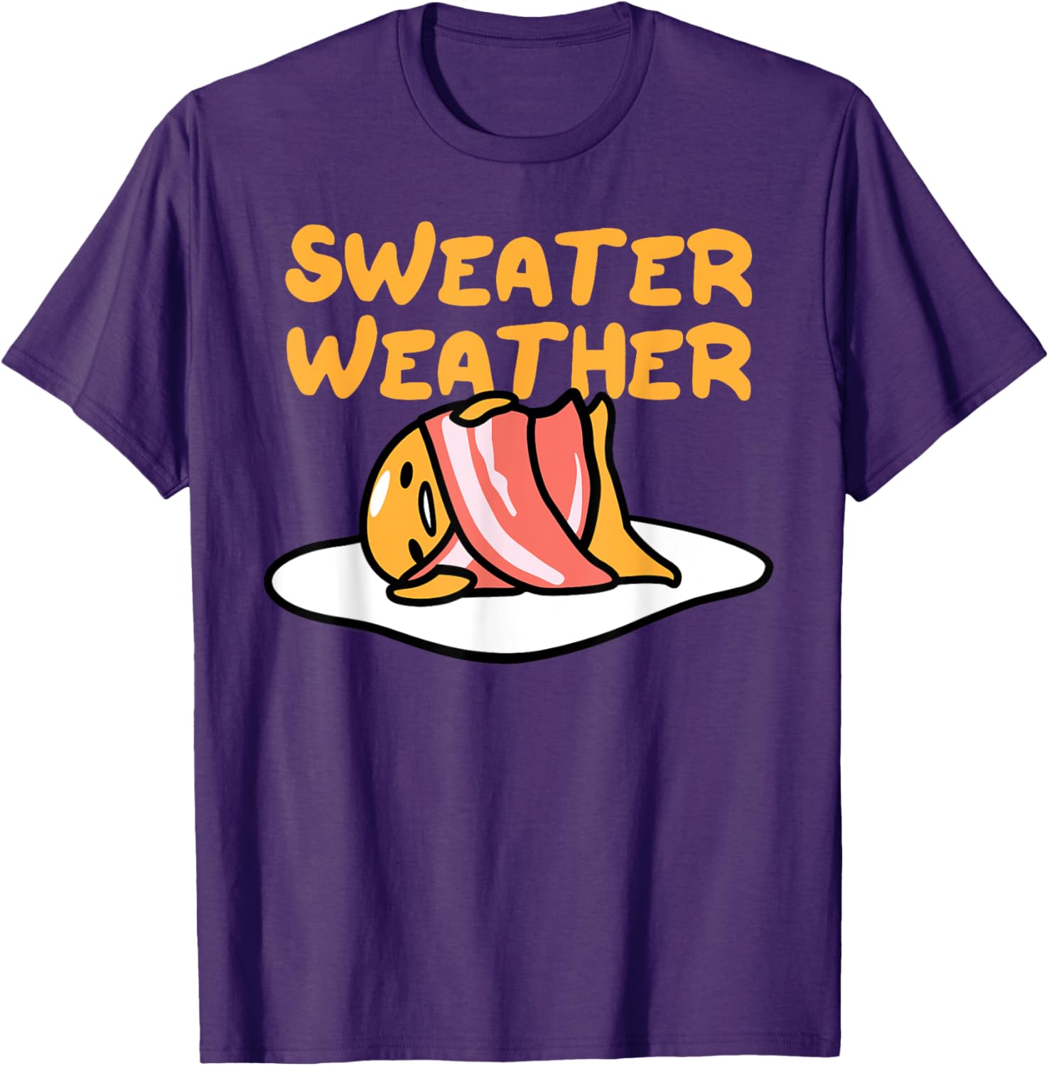 Cozy Gudetama Sweater Weather Bacon Blanket T-Shirt for Comfort Lovers - 3