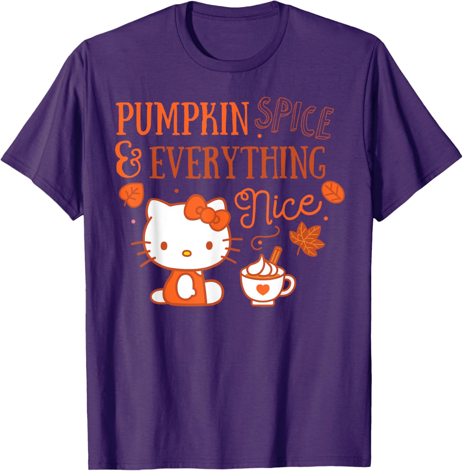 Cute Hello Kitty Pumpkin Spice T-Shirt Perfect for Fall Fashion - 5