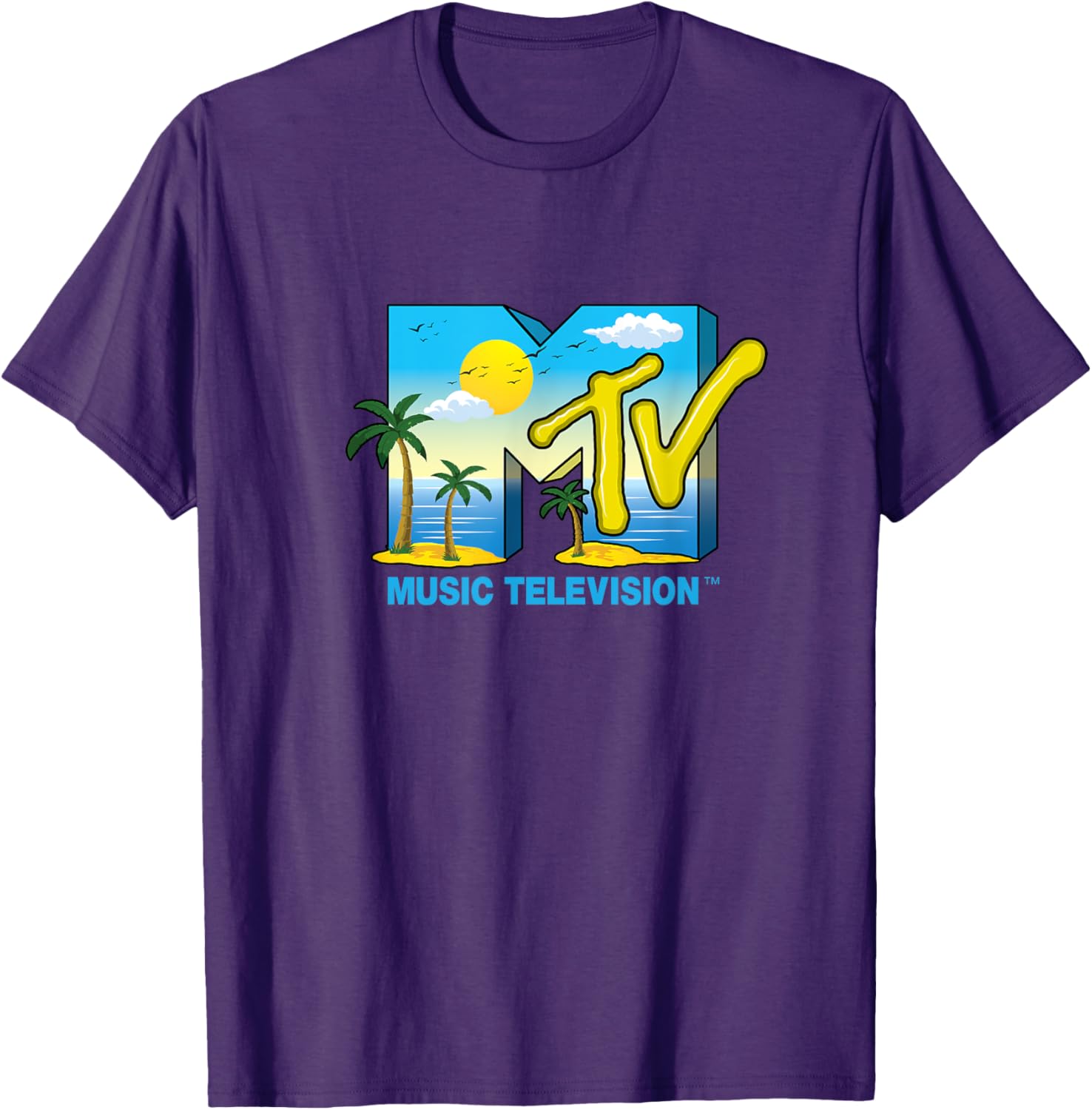 Mademark x MTV Official Logo T-Shirt with Palm Trees and Beach Vibes - 22