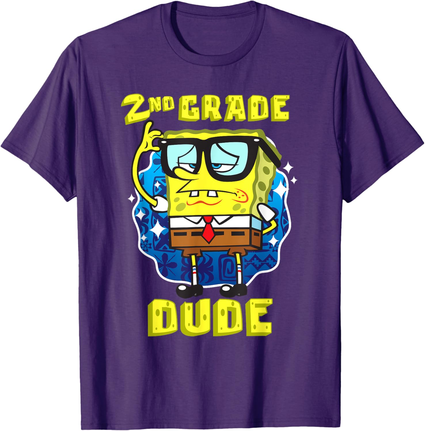 Mademark SpongeBob SquarePants 2nd Grader Dude Glasses T-Shirt for Kids - 10