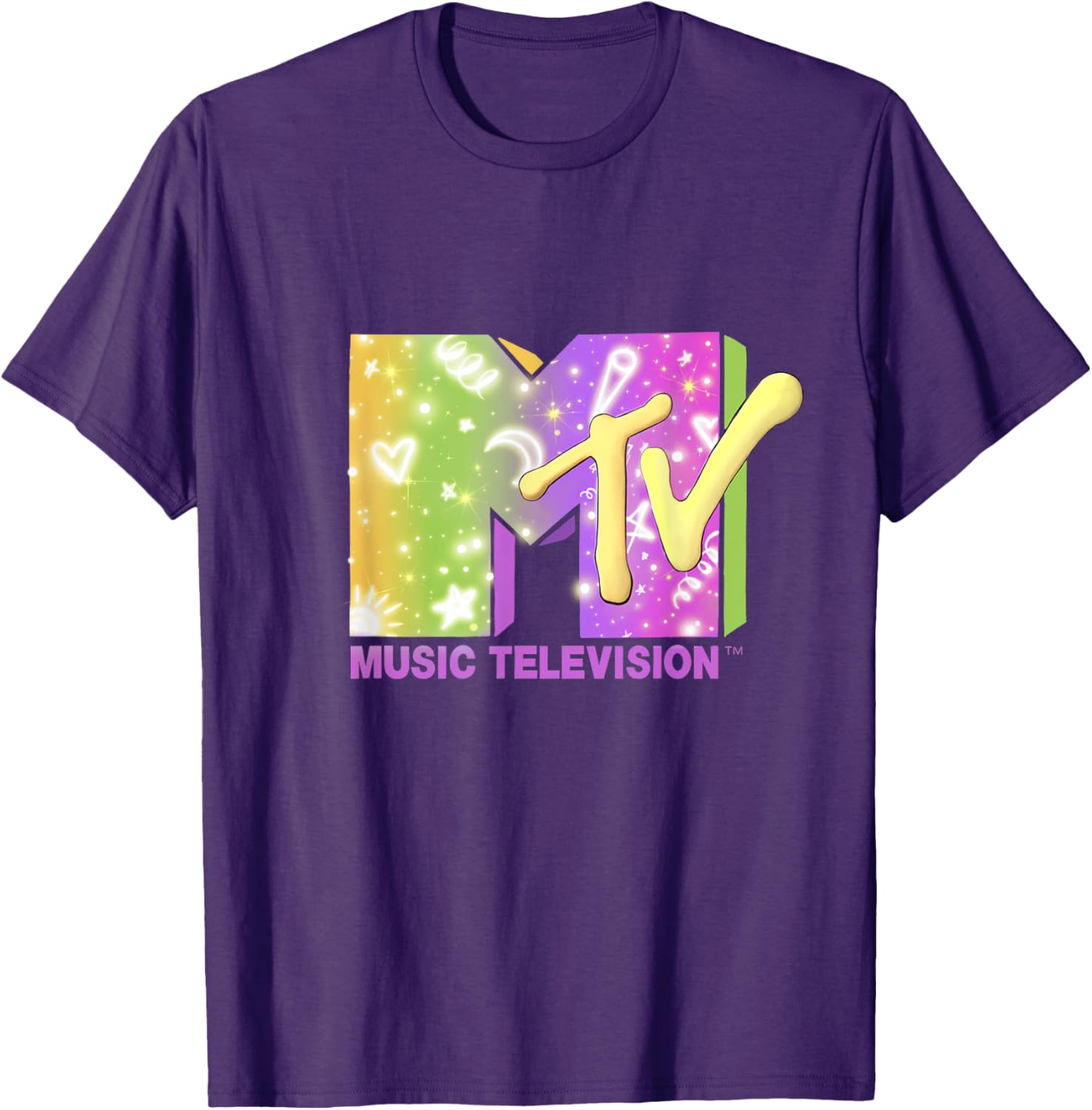 Mademark x MTV Neon Party Elements T-Shirt - Official MTV Logo Tee - 5