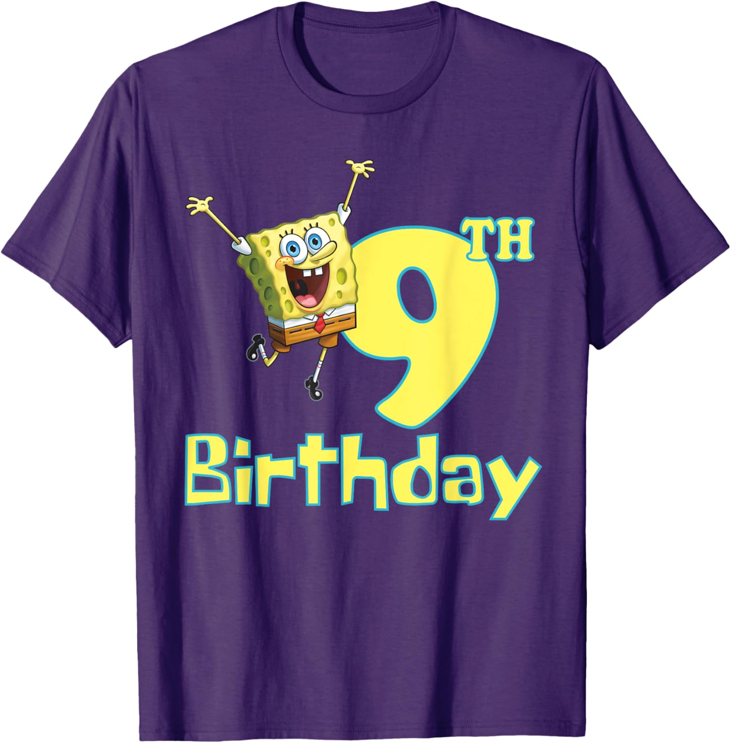 Mademark SpongeBob SquarePants 9th Birthday T-Shirt for Kids - 7