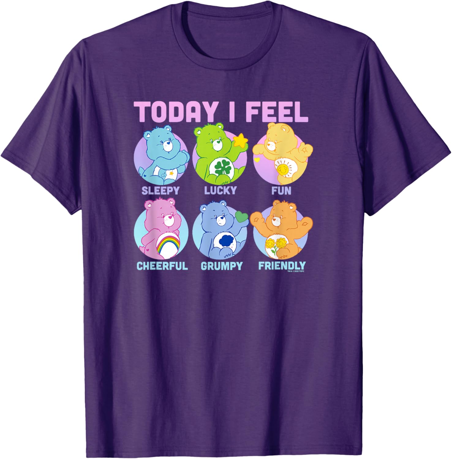 Vintage Neon Care Bears Emotions Box Ups T-Shirt for Fun Fashion - 8