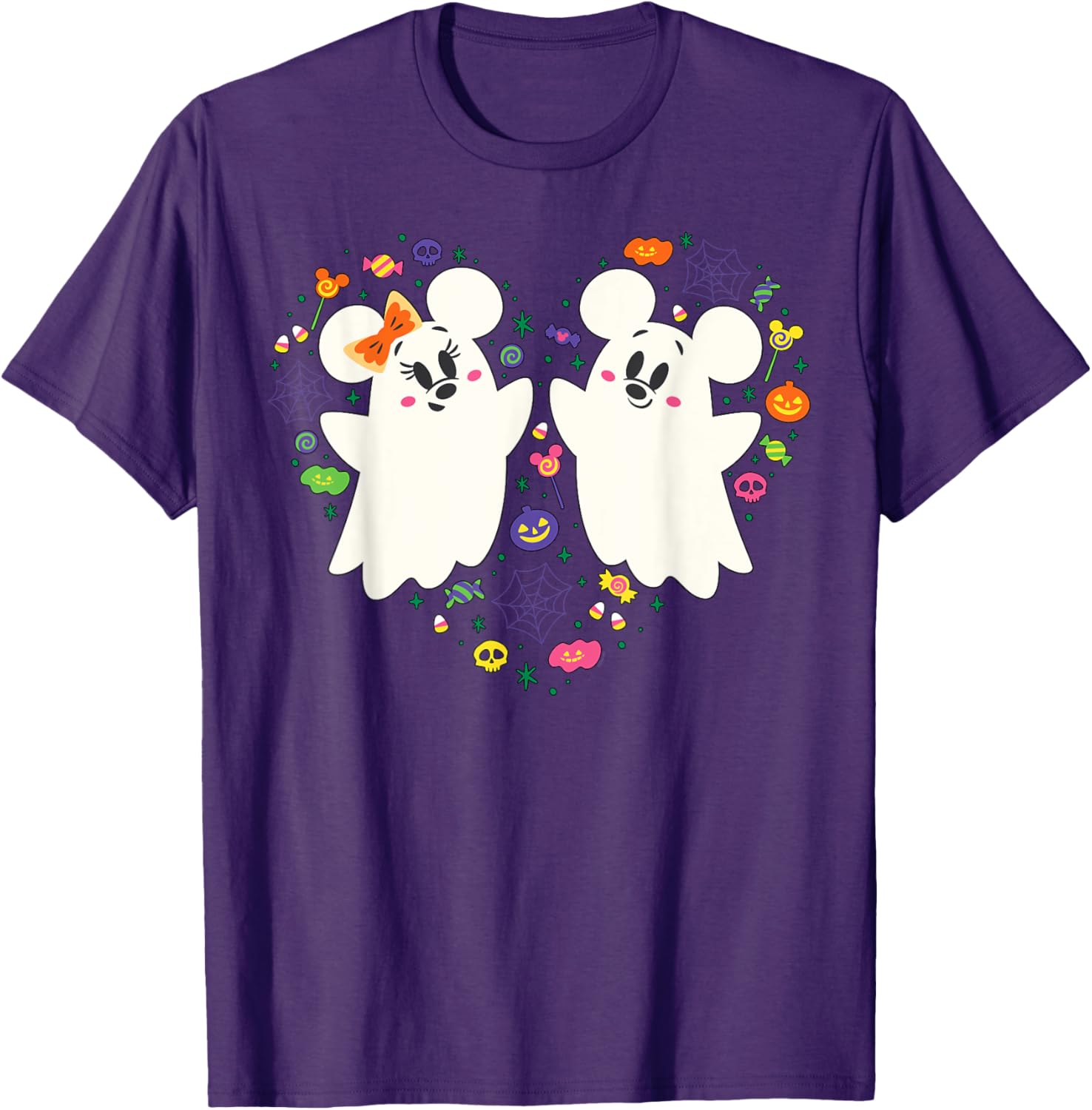 Disney Mickey and Minnie Ghosts Halloween Heart T-Shirt for Kids - 9