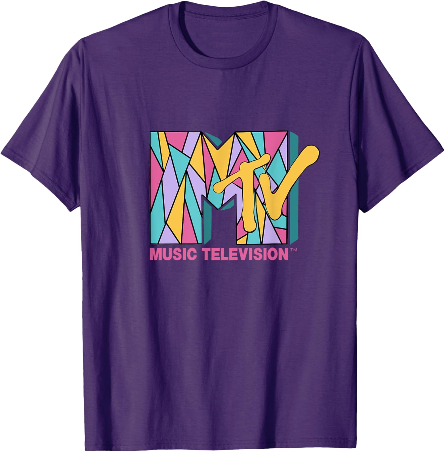 Mademark x MTV Colorful Mosaic Logo T-Shirt for Trendy Fashion Fans - 7