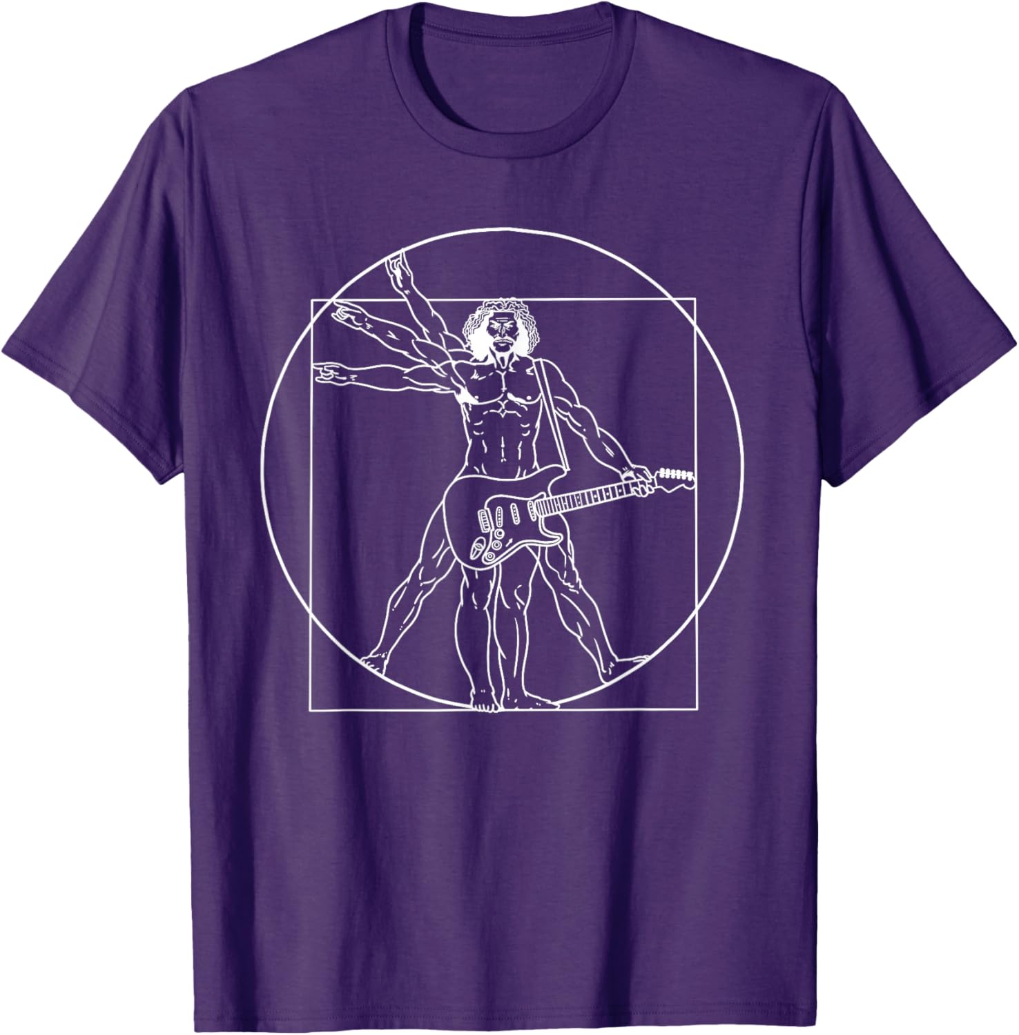 Guitar Da Vinci Vitruvian Man Musician T-Shirt for Guitar Lovers - 21