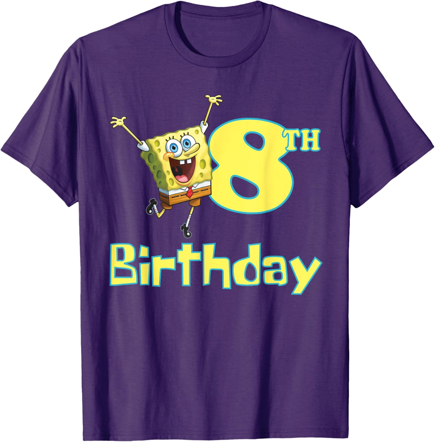 Mademark SpongeBob SquarePants 8th Birthday T-Shirt for Kids Fun Fashion - 3