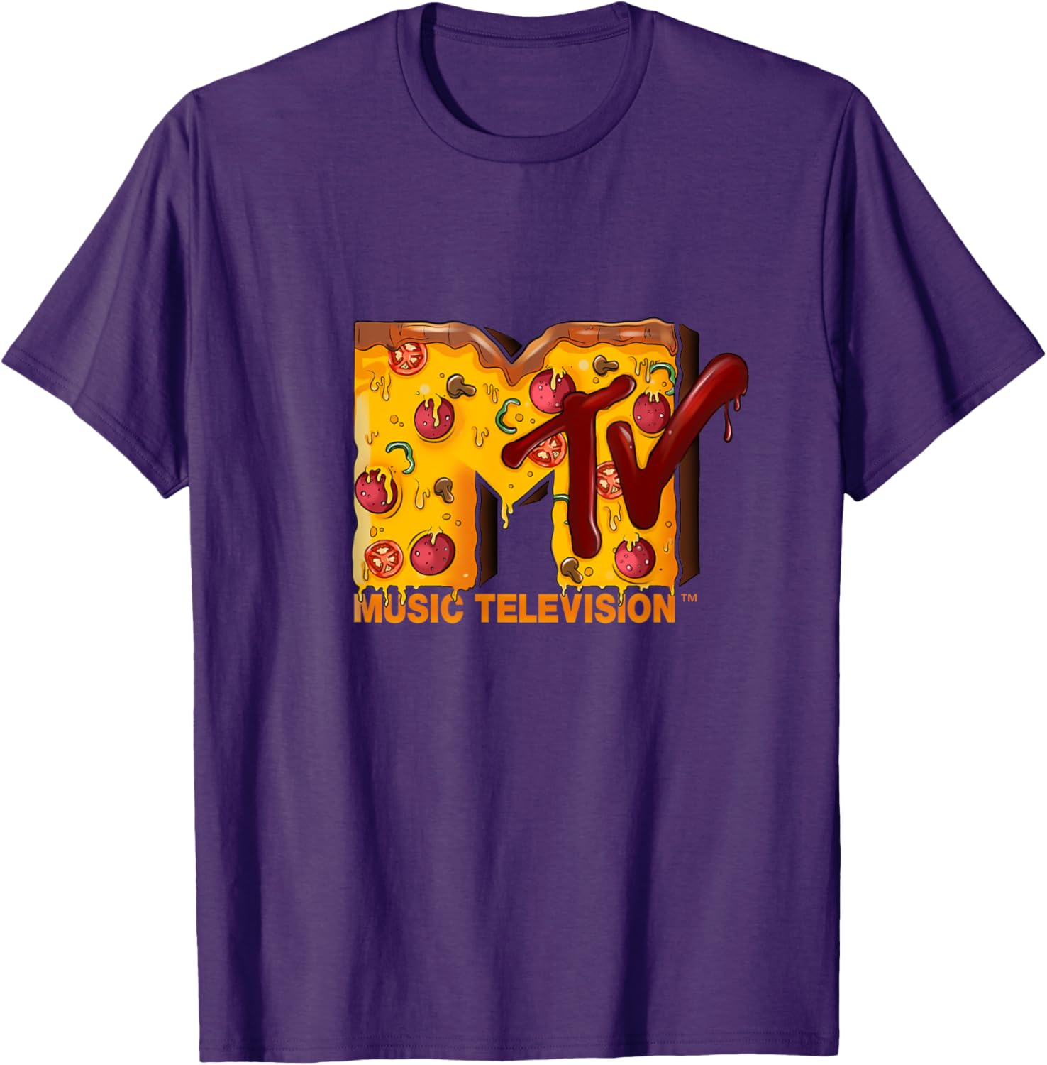 Mademark x MTV Pizza Lover T-Shirt Original MTV Logo Fun Design - 5