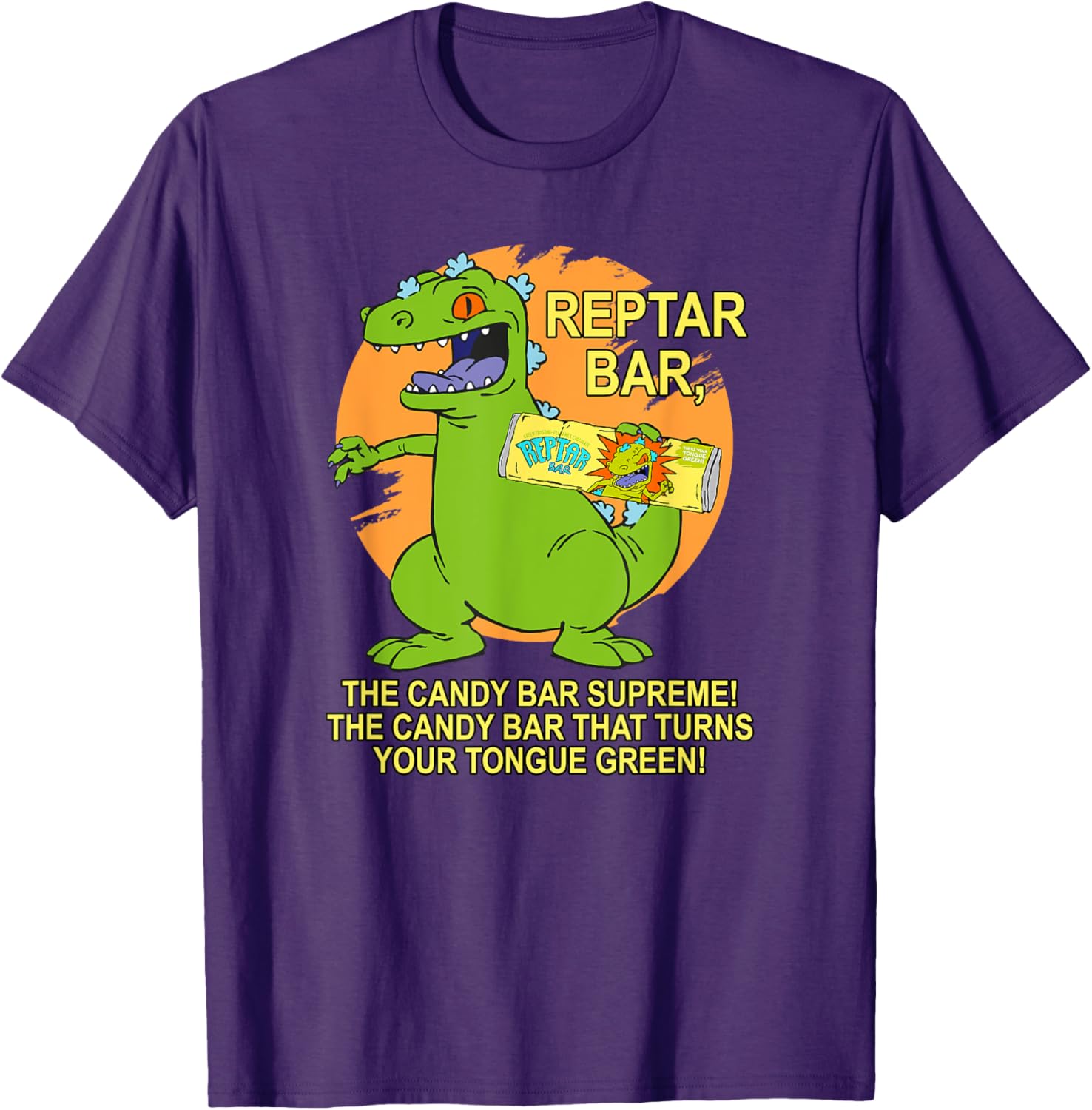 Mademark x Rugrats Reptar Bar T-Shirt Turns Your Tongue Green Fun Apparel - 1