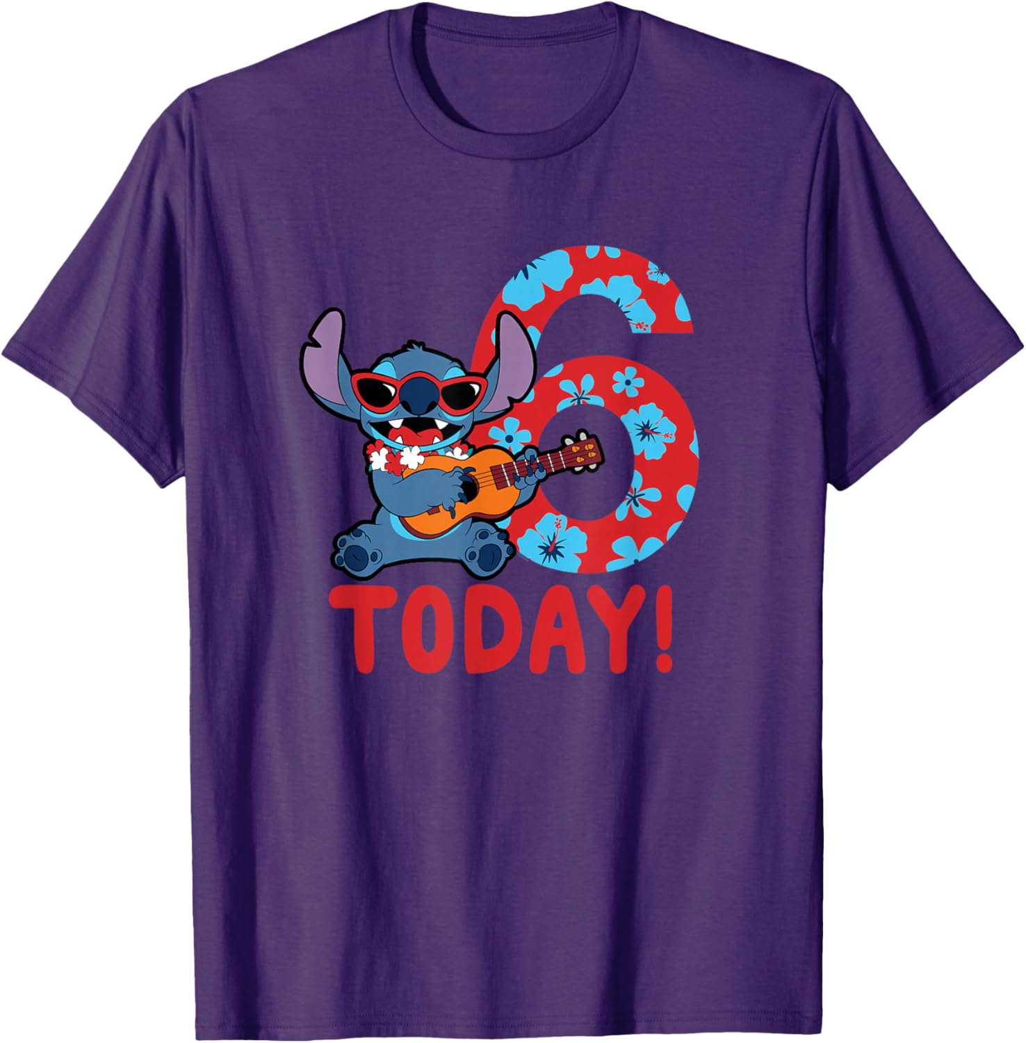Disney Lilo & Stitch Tropical Birthday T-Shirt for 6 Year Old Fun Style - 6