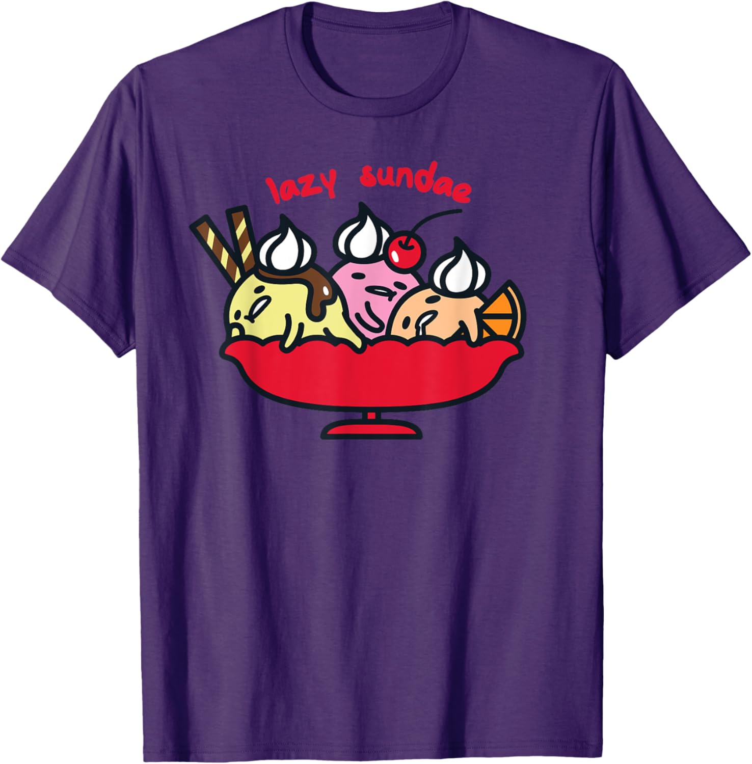 Gudetama Lazy Egg Sundae Ice Cream T-Shirt for Fun Fashion Lovers - 20