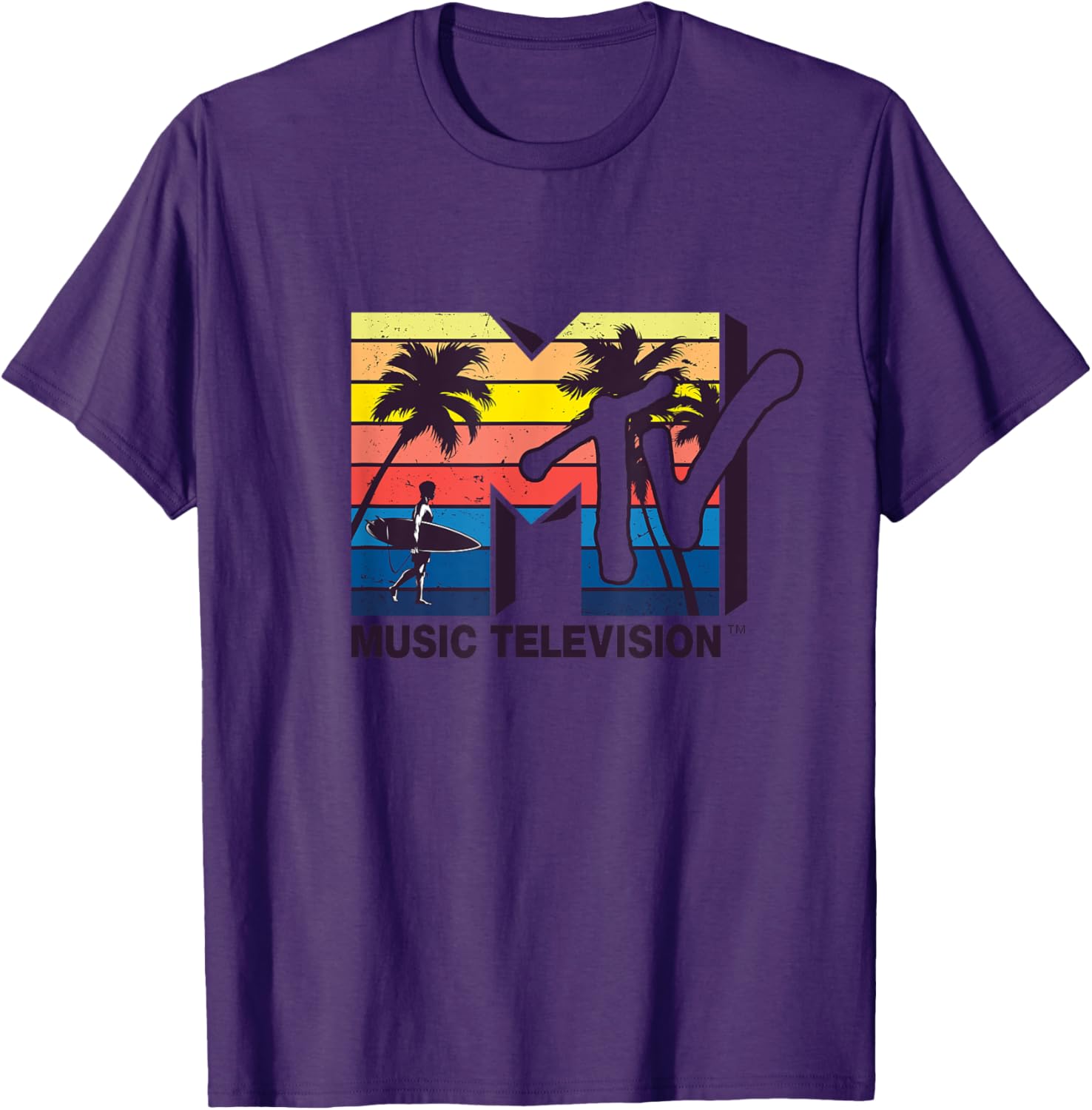 Mademark x MTV Vintage Surfer Palm T-Shirt for Retro Style Lovers - 17