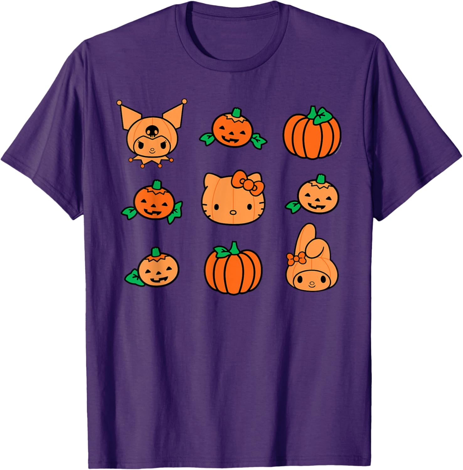Hello Kitty My Melody Kuromi Pumpkin Halloween T-Shirt for Kids - 1