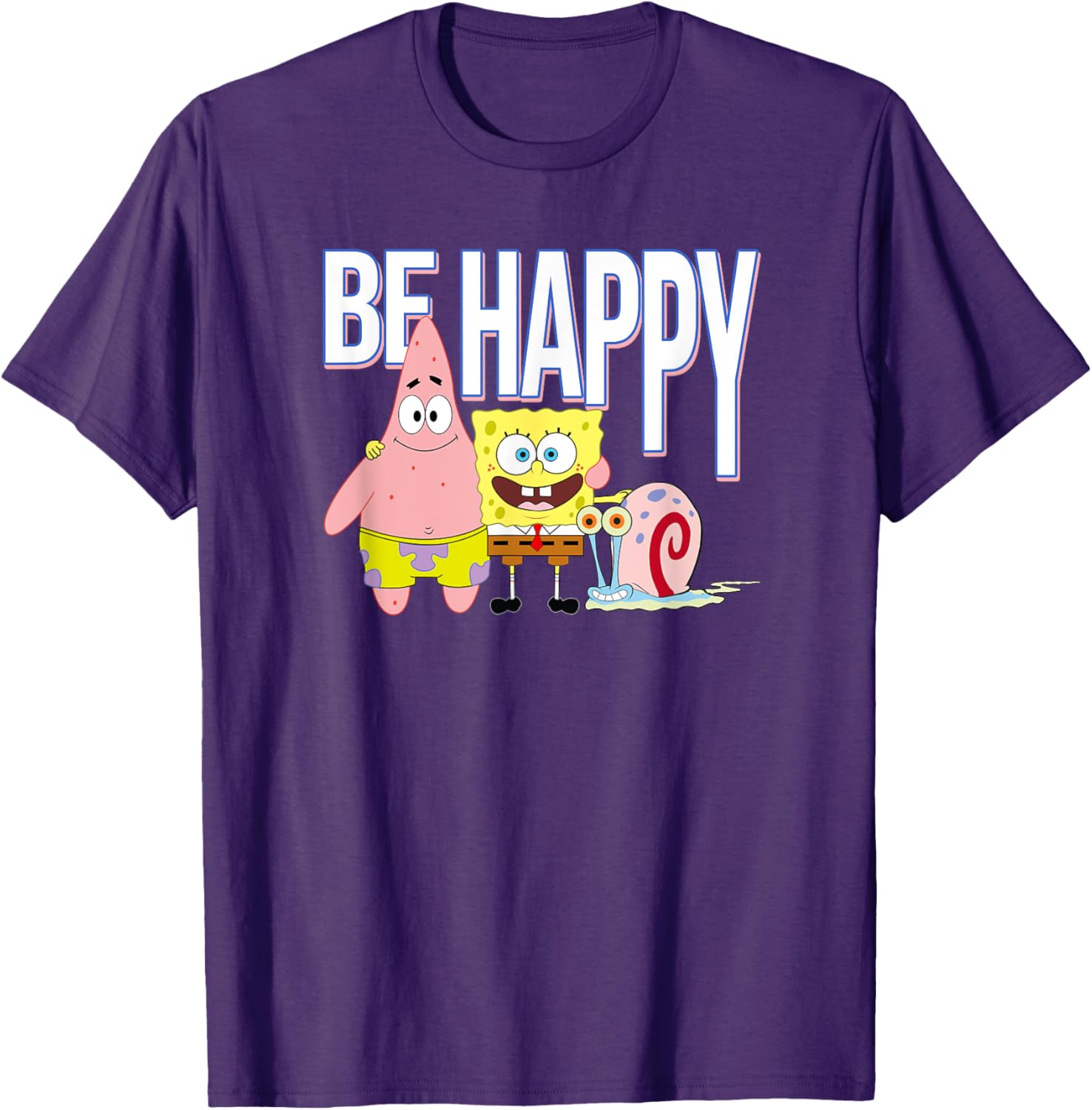 Be Happy T-Shirt with Patrick, SpongeBob & Gary from Mademark Collection - 14