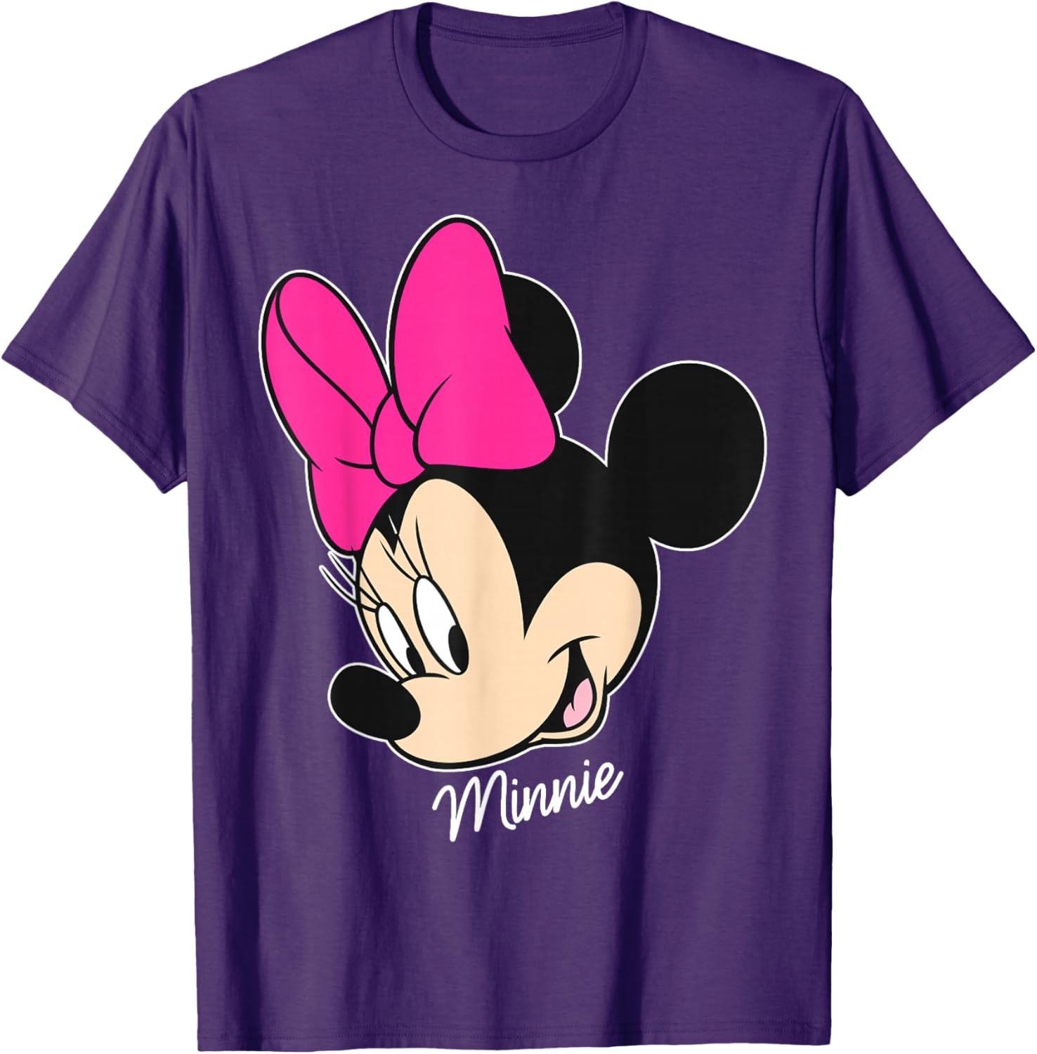 Disney Mickey and Friends Minnie Mouse Big Face T-Shirt Black Small - 3