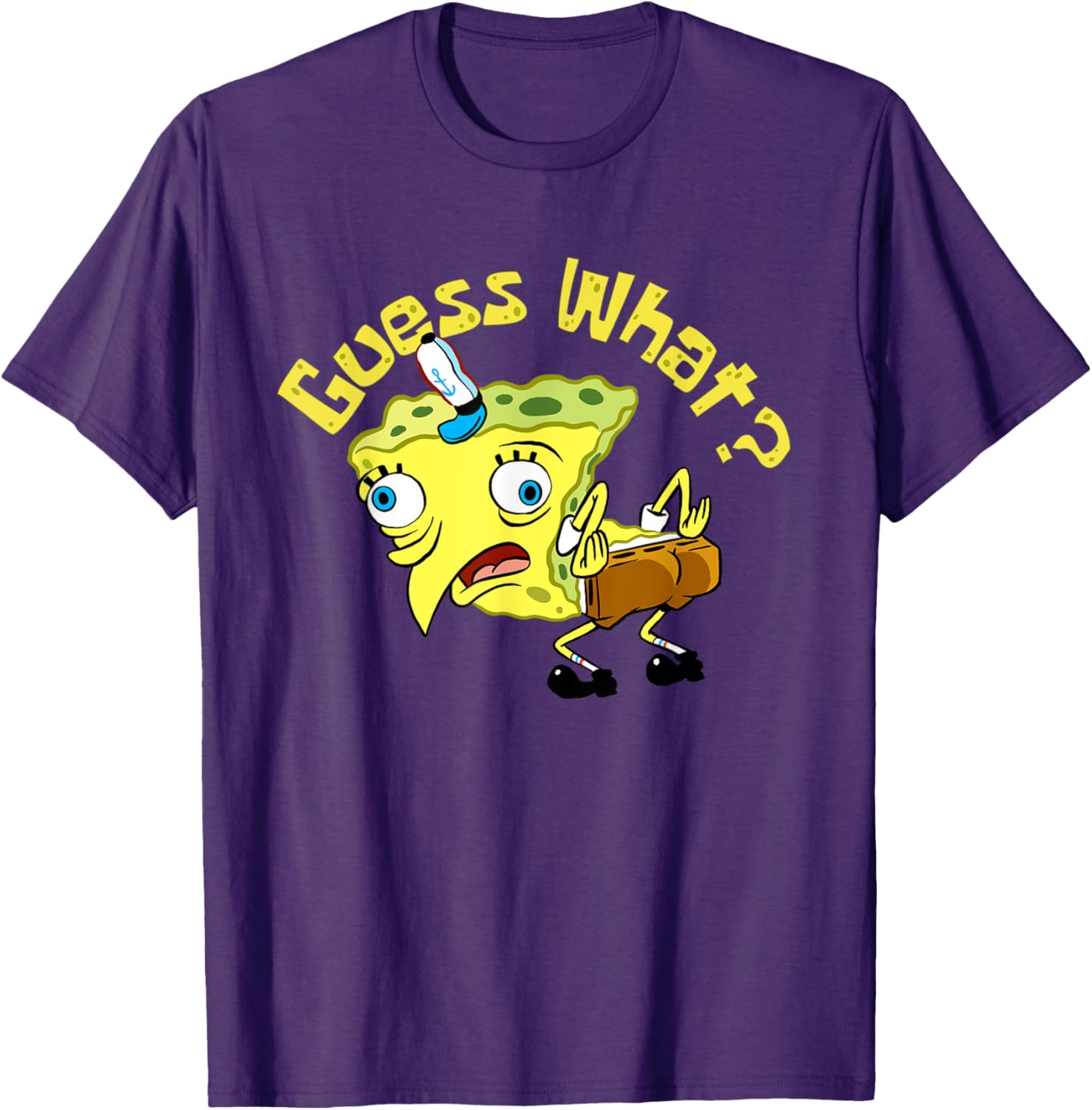 Funny Spongebob Mocking Meme Guess What Chicken Butt T-Shirt for Fans - 2