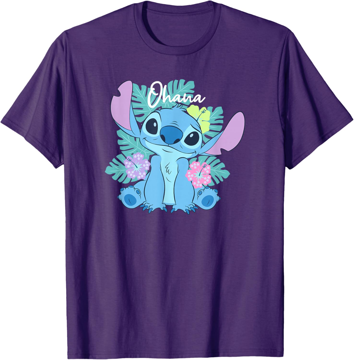 Disney Lilo and Stitch Ohana Floral Logo T-Shirt for Fun Family Style - 15