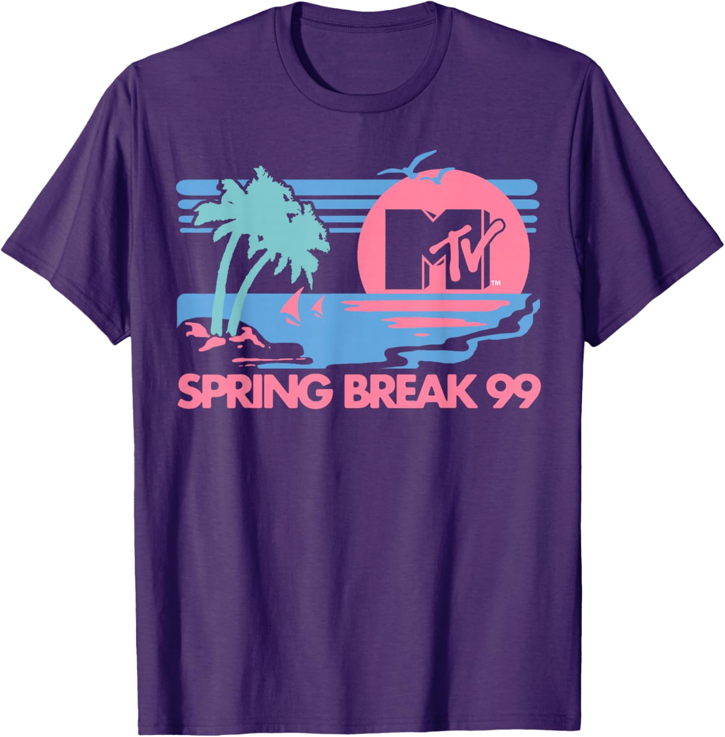 MTV Pastel Colors Spring Break Logo T-Shirt for Beach Fun and Style - 6