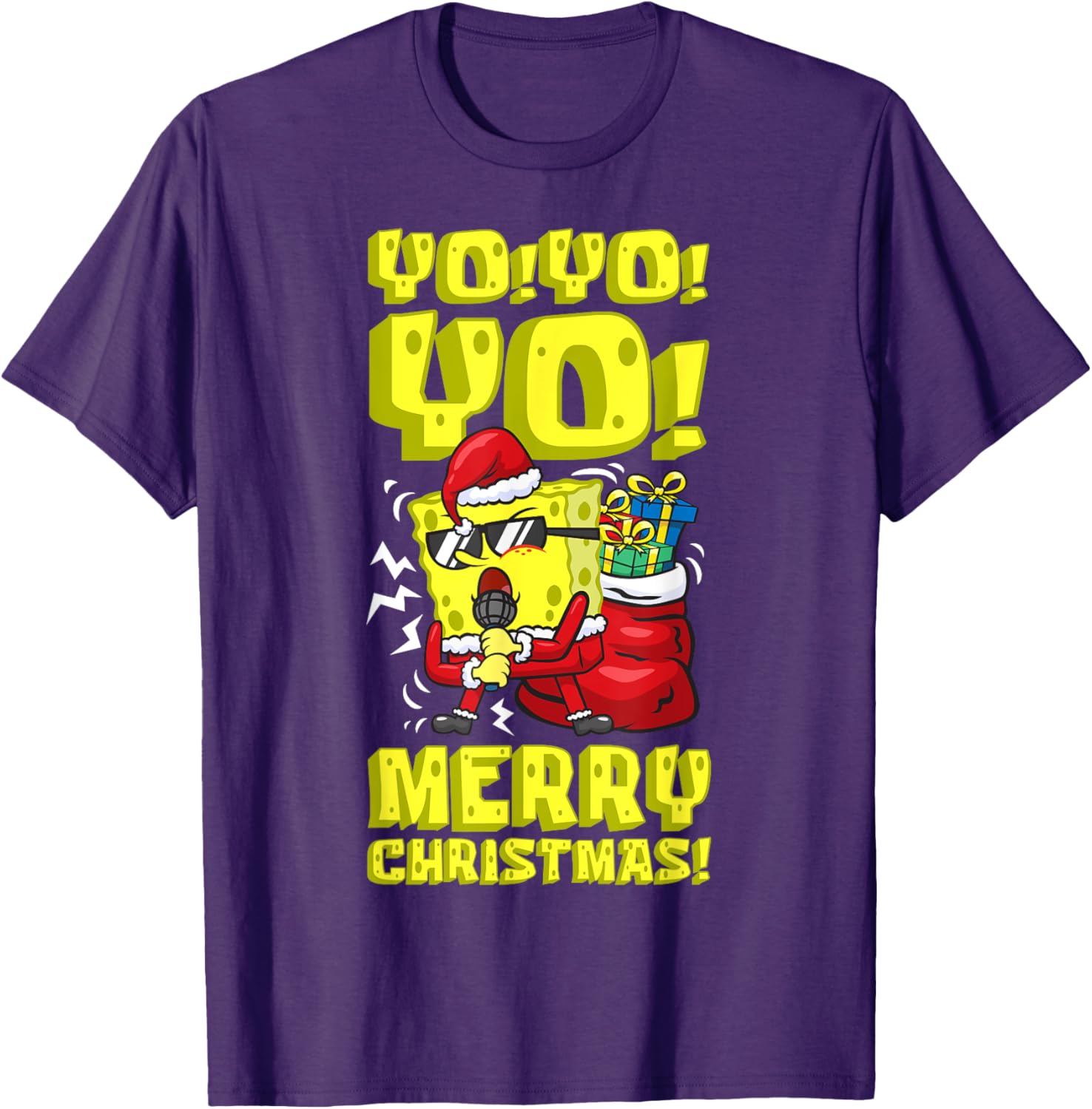 Mademark SpongeBob Santa Merry Christmas T-Shirt Fun Holiday Gift - 2