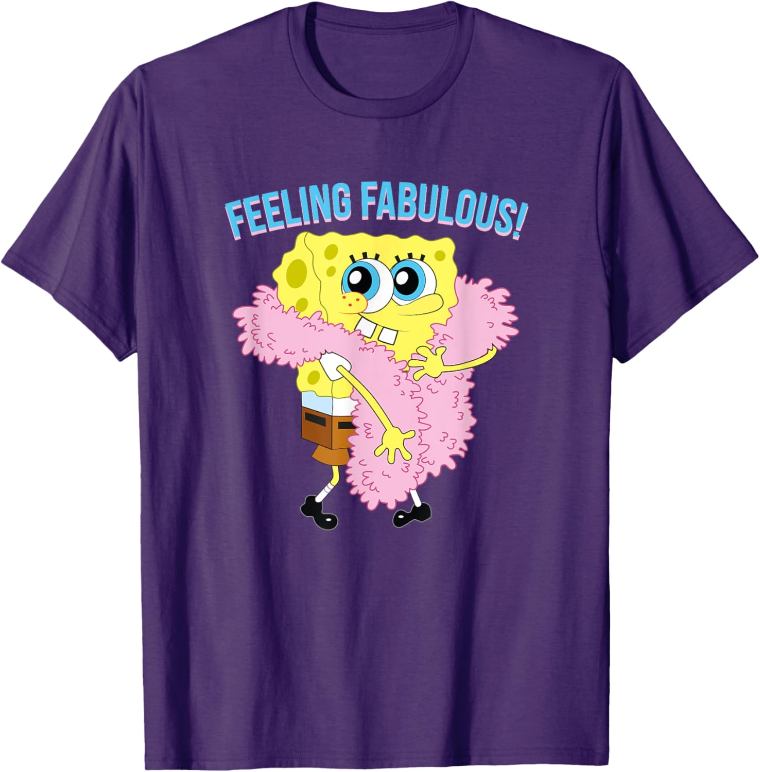 Mademark SpongeBob SquarePants Feeling Fabulous Feather Boa T-Shirt - 7