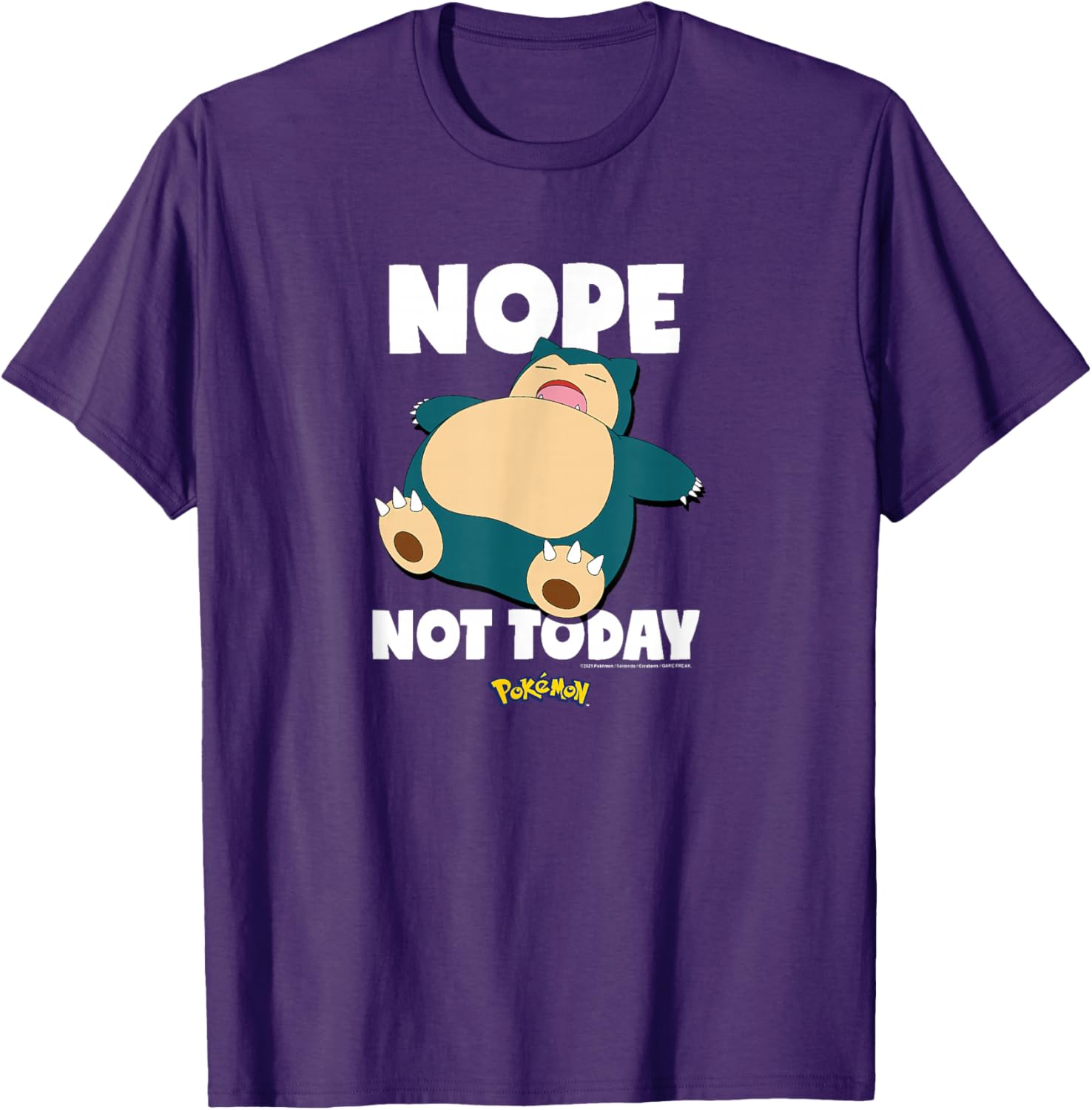 Pokémon Snorlax Nope Not Today T-Shirt for Casual Style and Comfort - 1