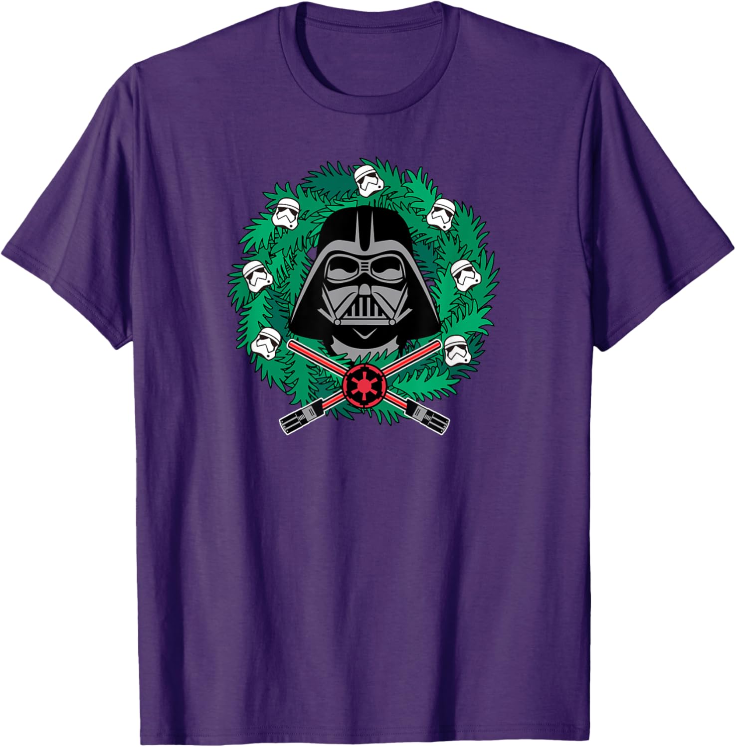 Amazon Essentials Men's Darth Vader Wreath T-Shirt for Christmas Fun - 9