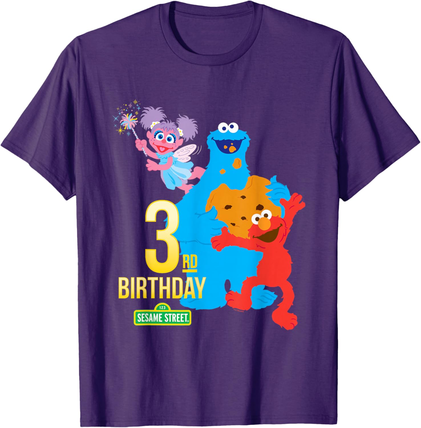 Sesame Street 3rd Birthday T-Shirt for Kids - Fun & Colorful Celebration Tee - 3