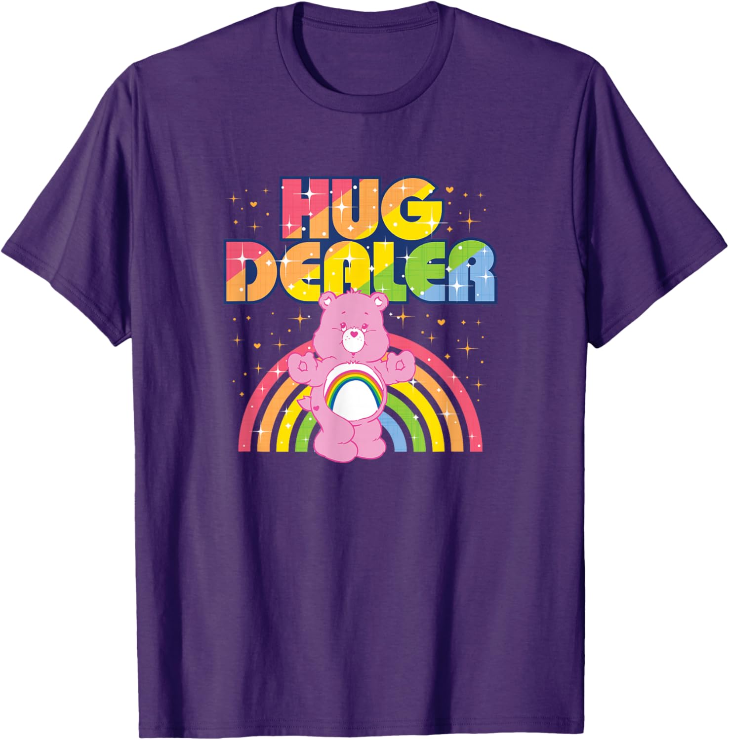 Care Bears Hug Dealer Retro Rainbow T-Shirt for Fun Casual Wear - 10