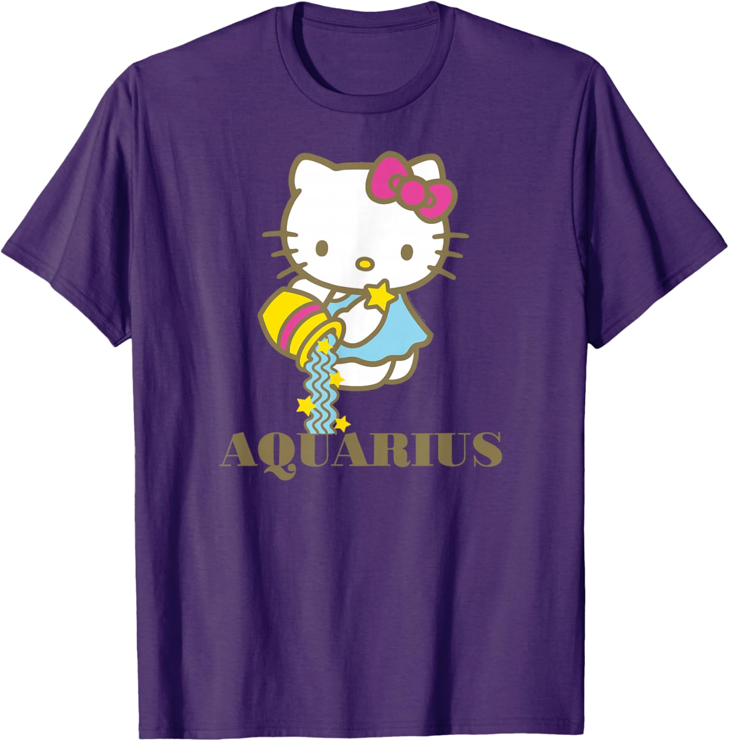 Hello Kitty Aquarius Zodiac T-Shirt Cute Graphic Tee for Pisces Fans - 19