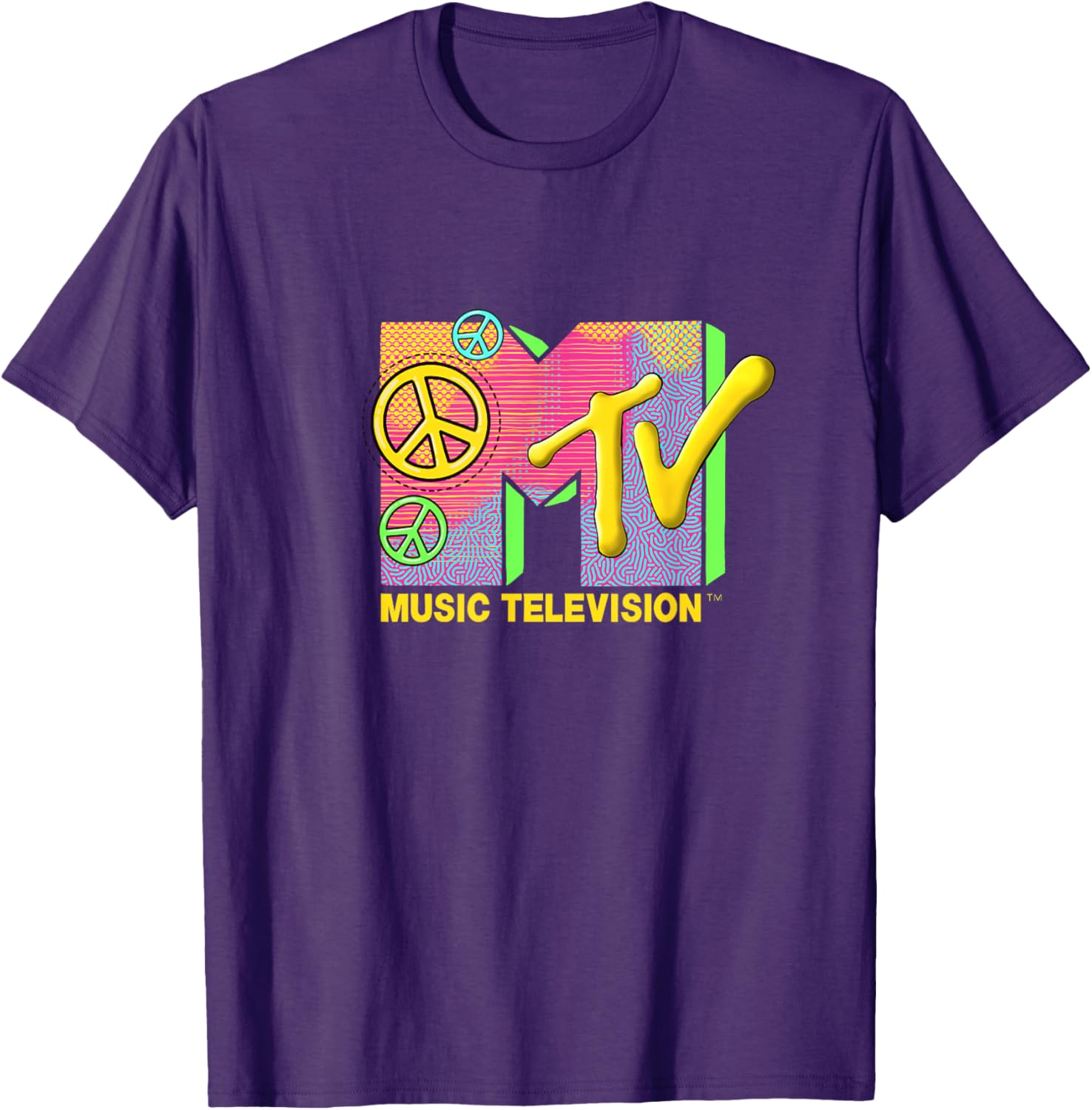 Mademark x MTV Peace Love Happiness T-Shirt - Official Logo Apparel - 12