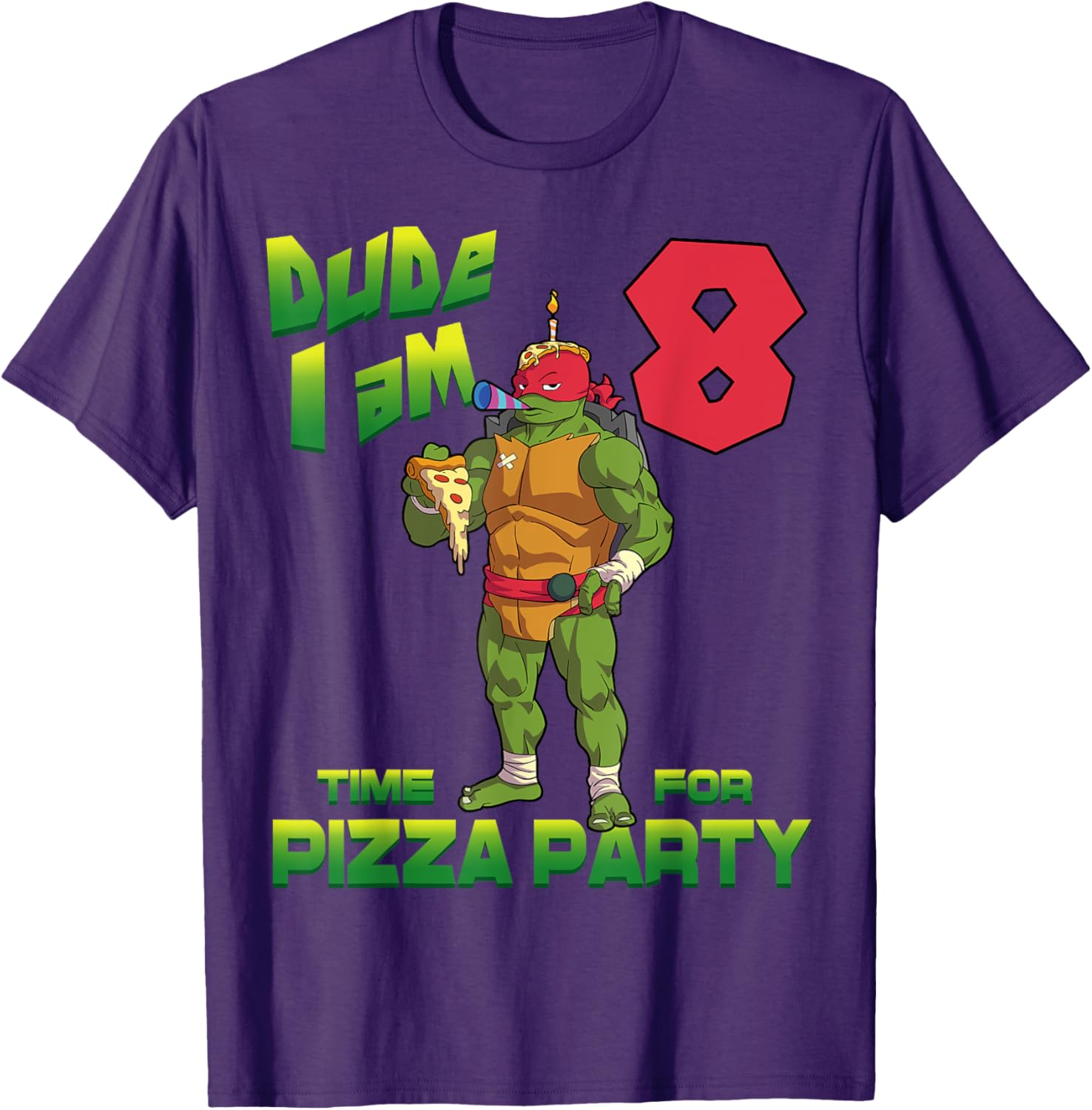TMNT Raphael Pizza Party T-Shirt for Kids - Perfect Birthday Gift! - 24