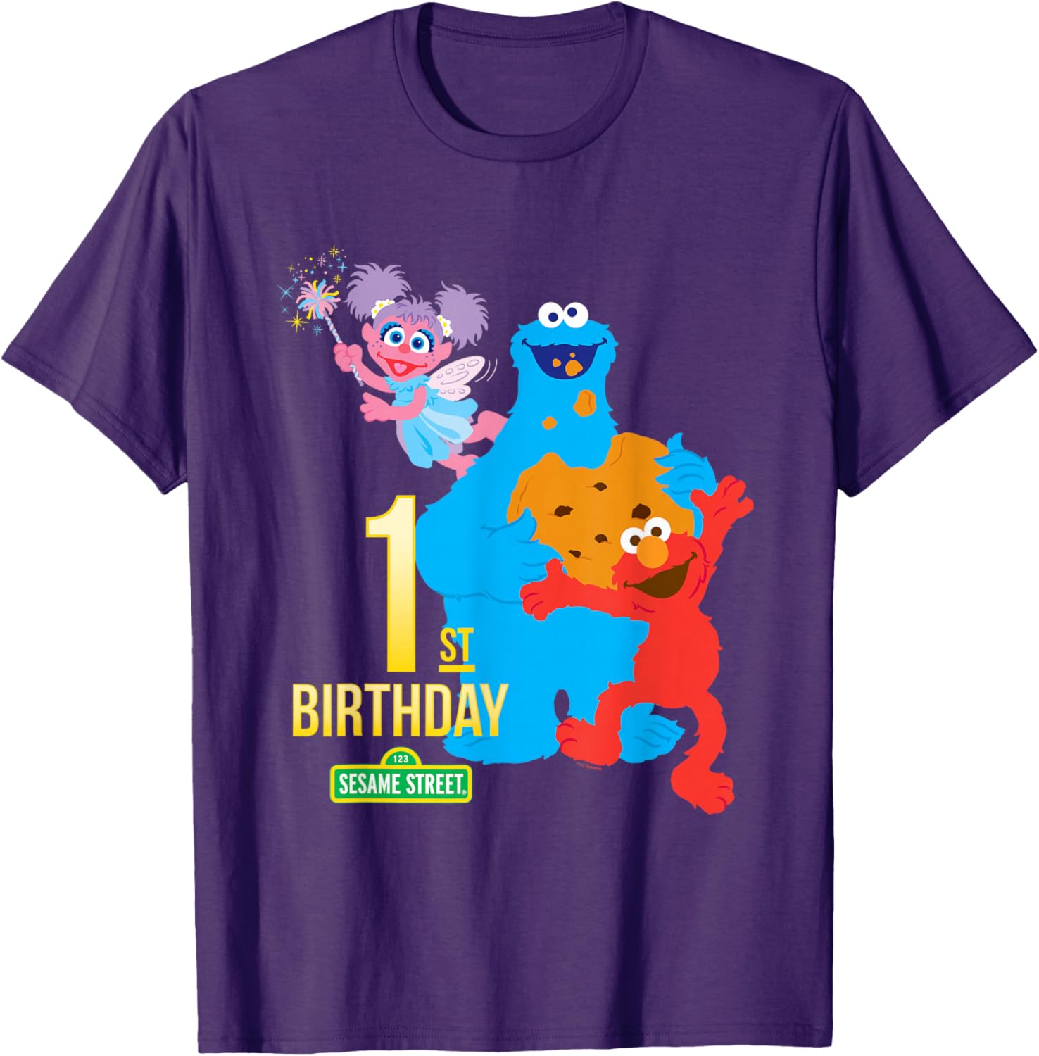 Sesame Street 1st Birthday Classic Fit Crew Neck T-Shirt for Kids - 6