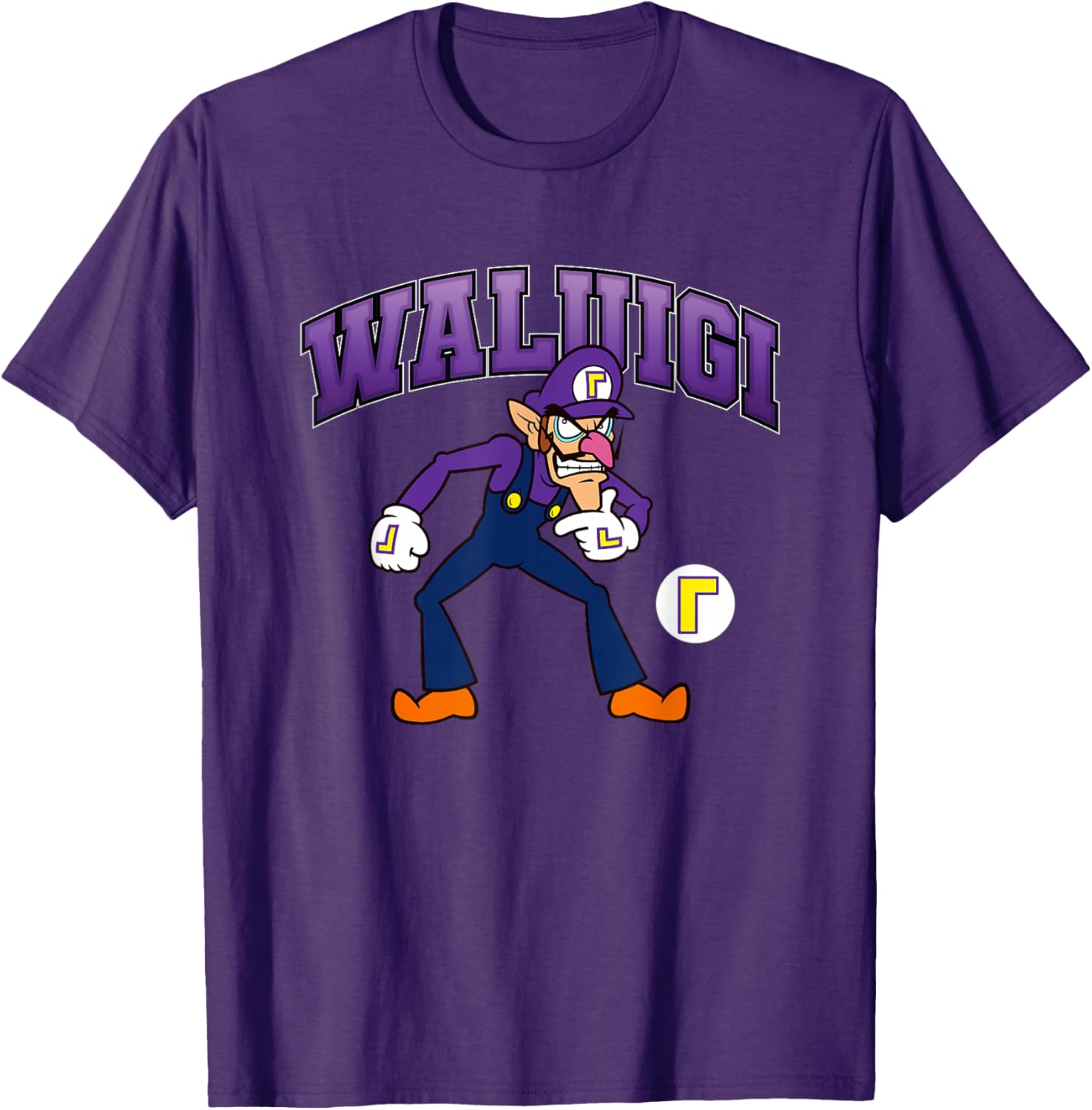 Super Mario Bros Waluigi Big Character Portrait T-Shirt for Fans - 16
